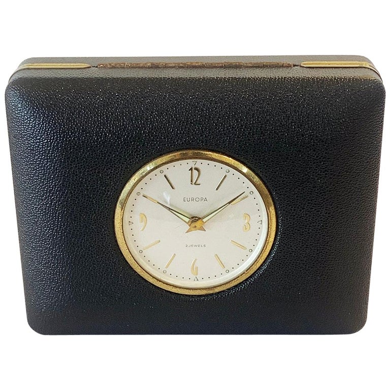 Art Deco Travel Clock by Europa Clock Company Containing Playing Cards For Sale