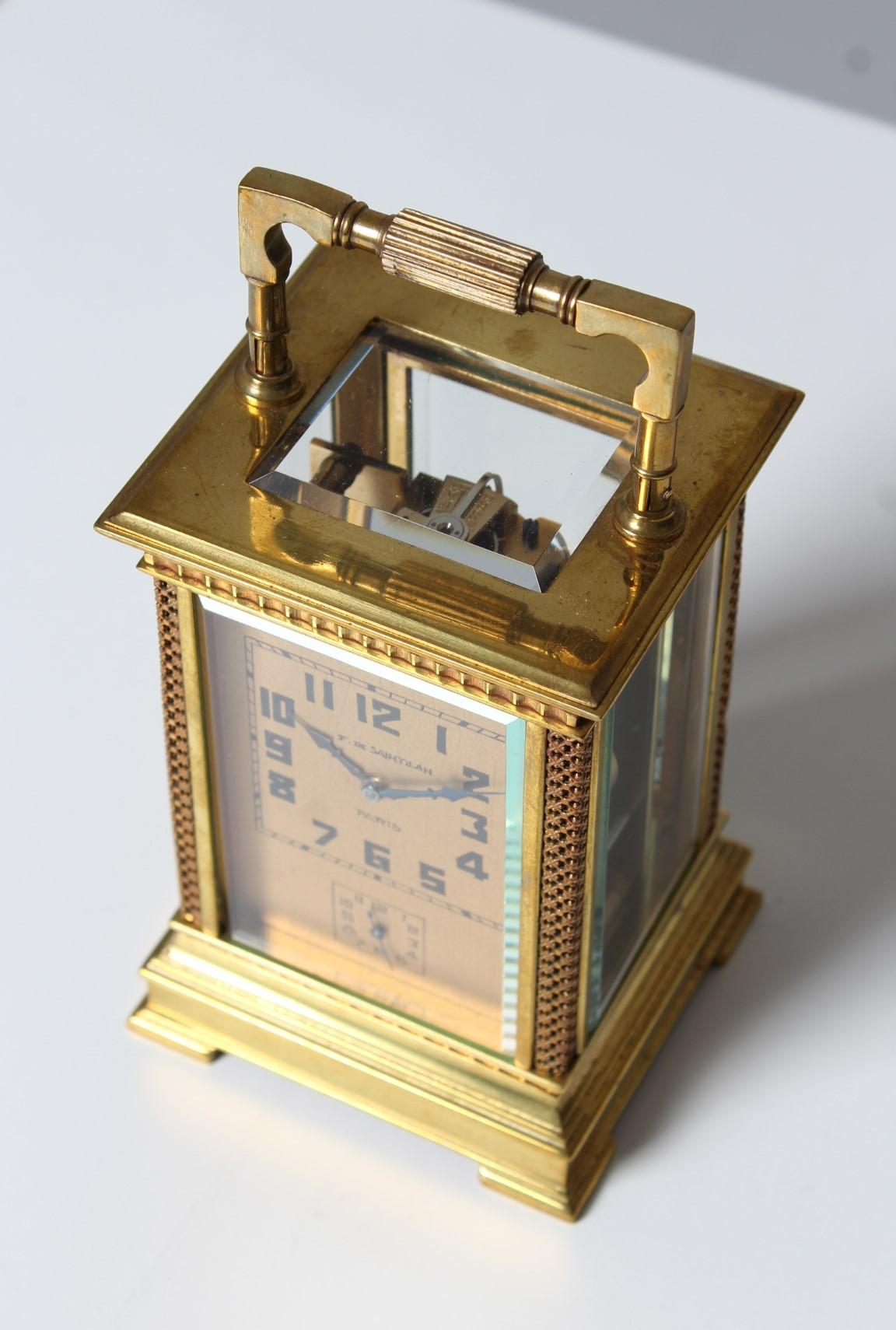 Early 20th Century Art Deco Travel Clock with Alarmfunction, Paris, 1920s-1930s