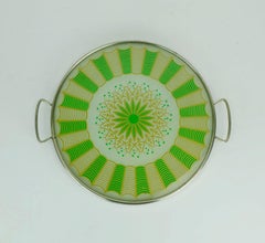 Art Déco Tray Glass Metal Abstract Decor, 1920s / 30s