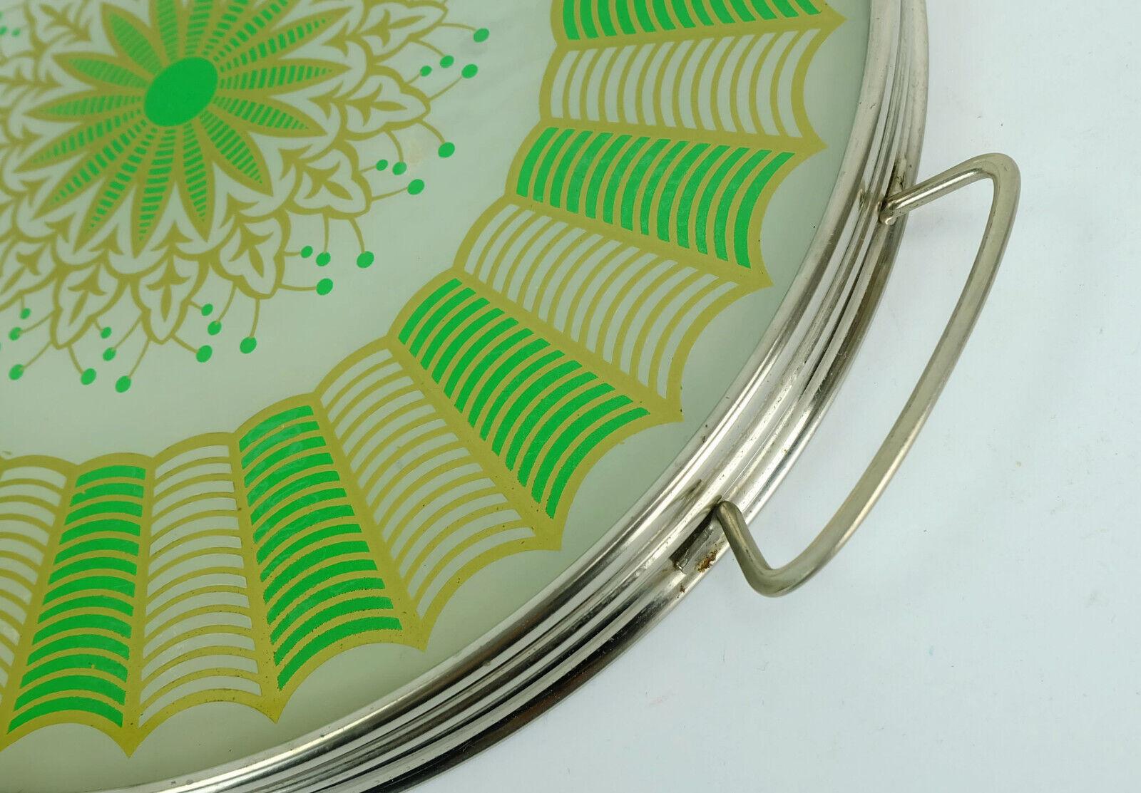Art Déco Tray Glass Metal Abstract Decor, 1920s / 30s In Good Condition For Sale In Mannheim, DE