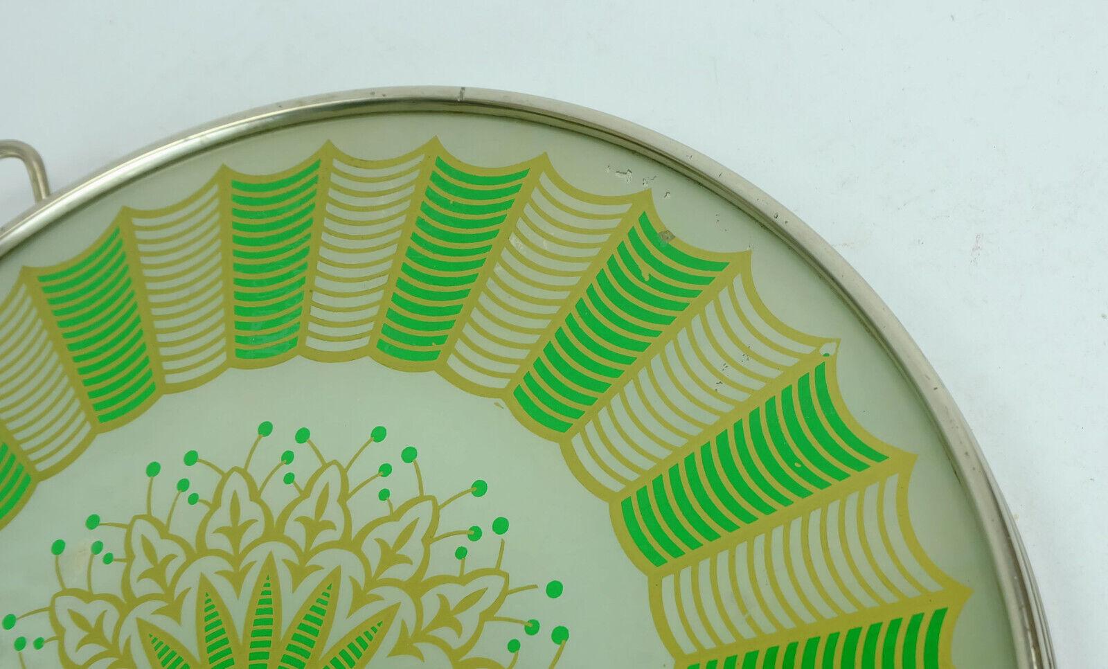 Art Déco Tray Glass Metal Abstract Decor, 1920s / 30s For Sale 2