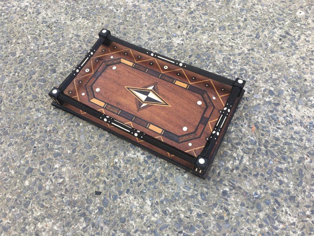 French Art Deco Tray in Wood Marquetry, circa 1930 For Sale