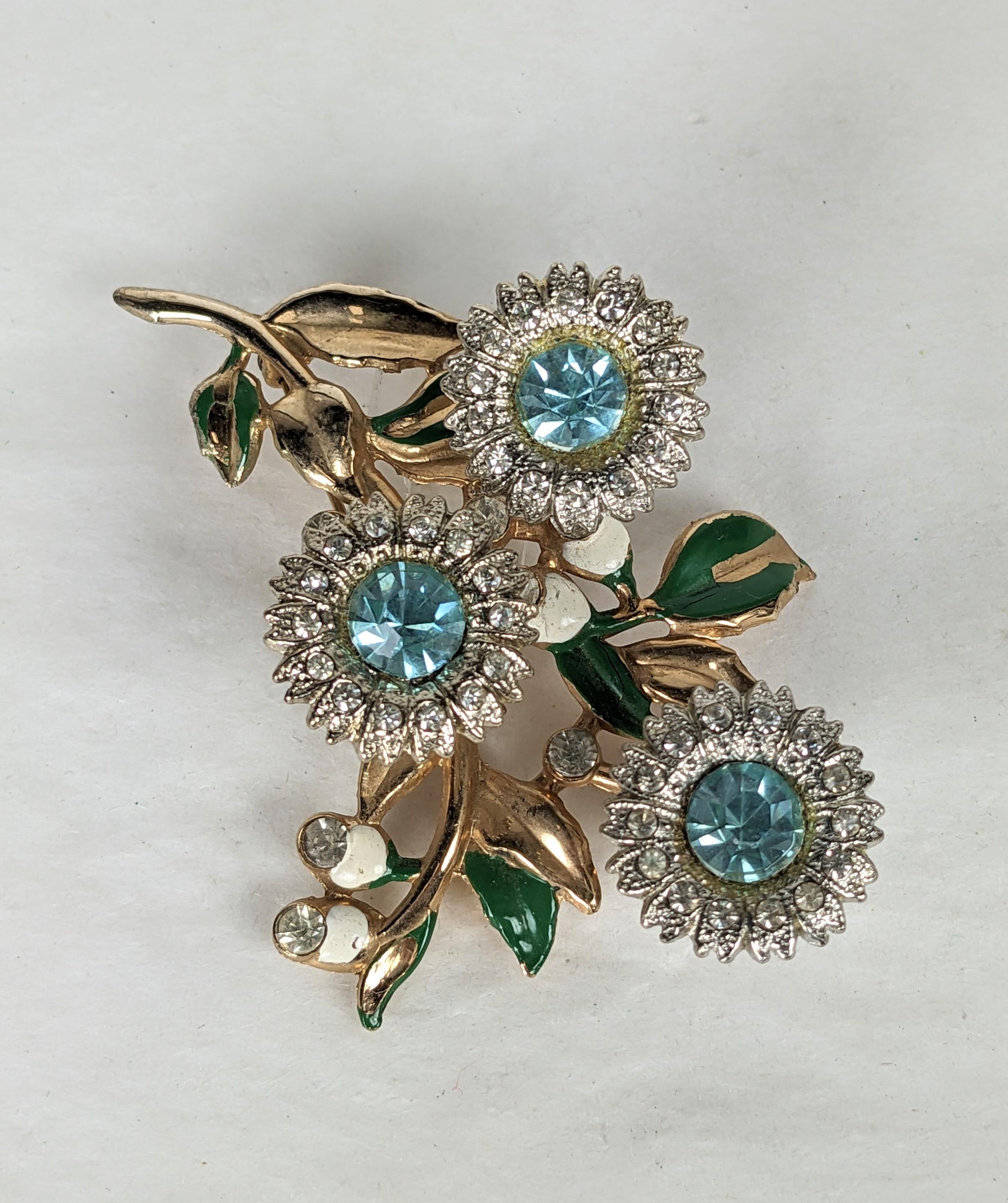 Art Deco Tremblant Flower Brooch, Coro In Good Condition In New York, NY