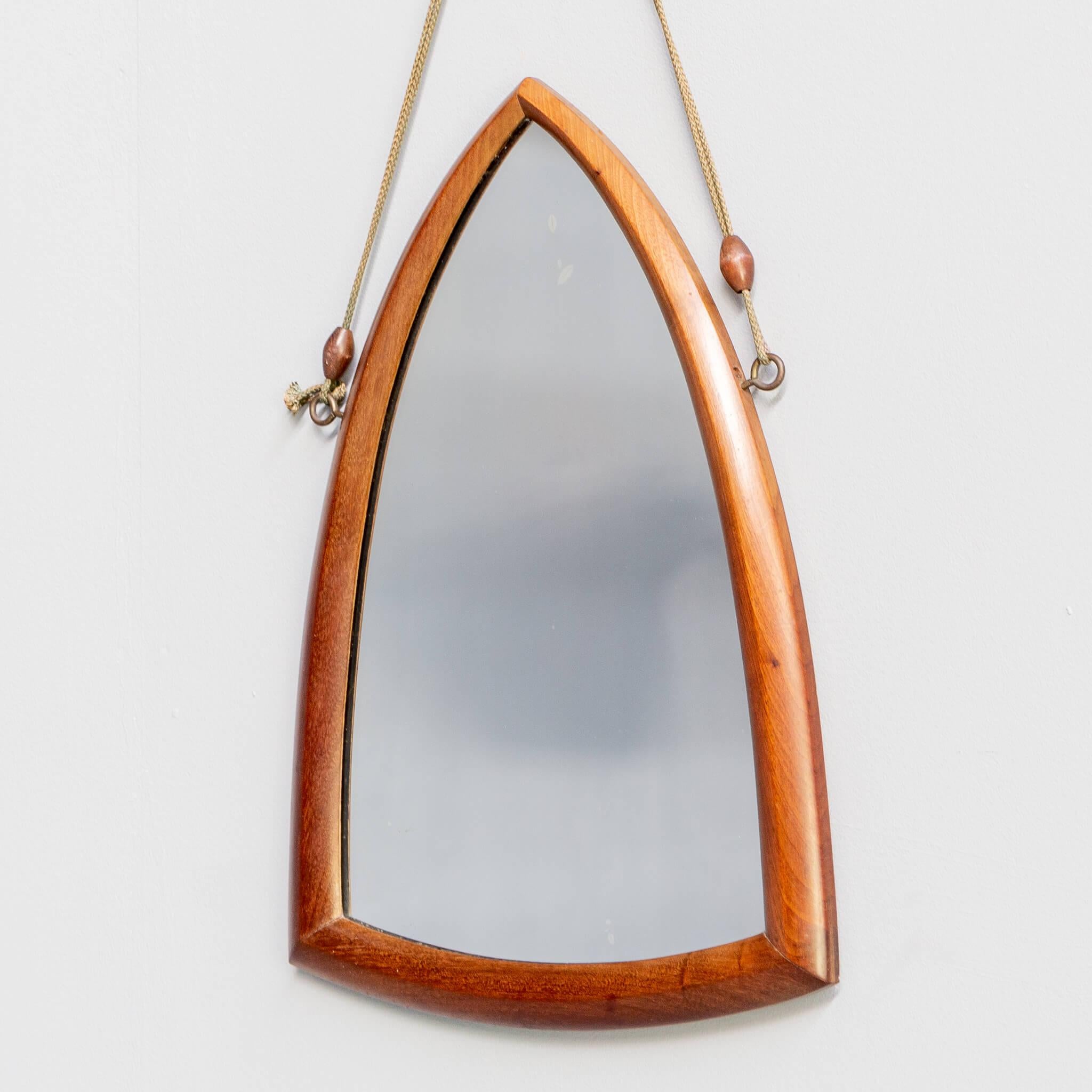 Mid-20th Century Art Deco Triangle Wall Mirror For Sale