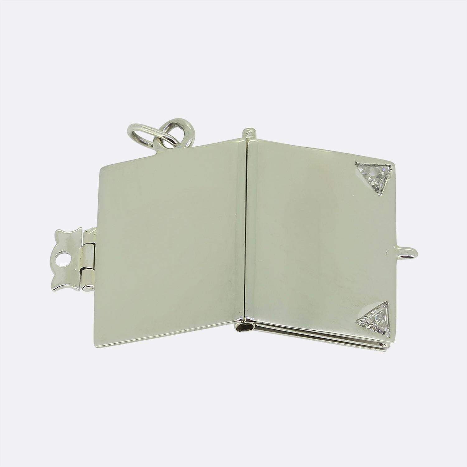 Pendentif en forme de breloque Art déco avec diamant taillé en brillant en vente 1