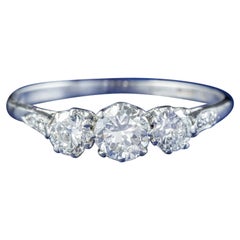 Art Deco Trilogy Ring in 0.90ct of Diamond with 18ct White Gold
