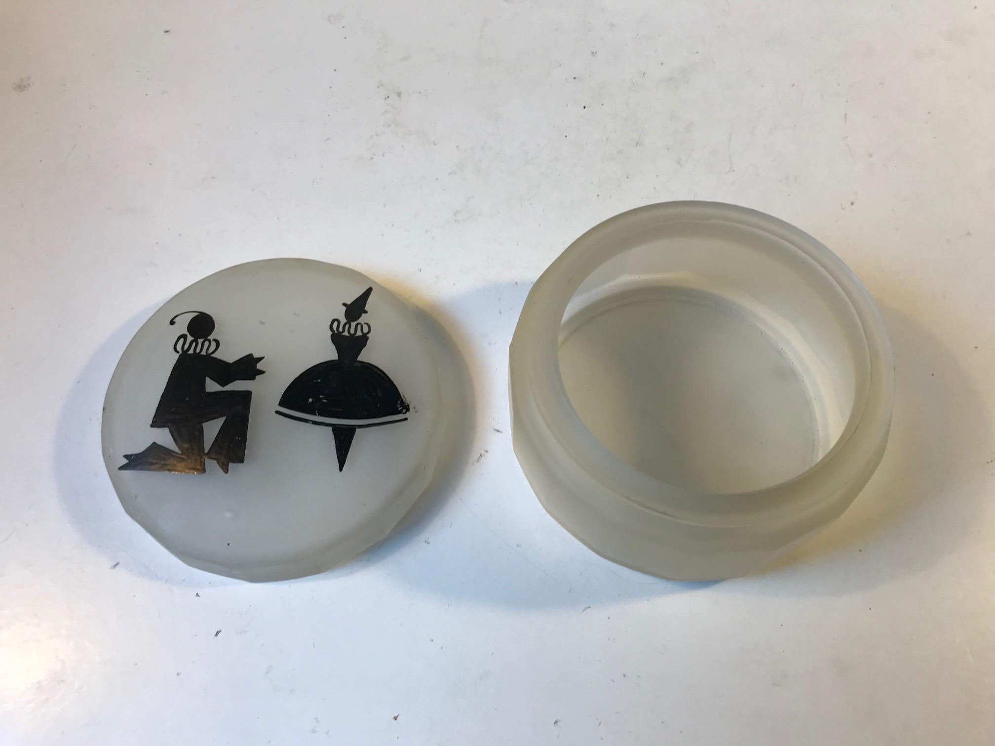 Baratija Art Decó en vidrio esmerilado, años 20 en Bueno estado para la venta en Esbjerg, DK