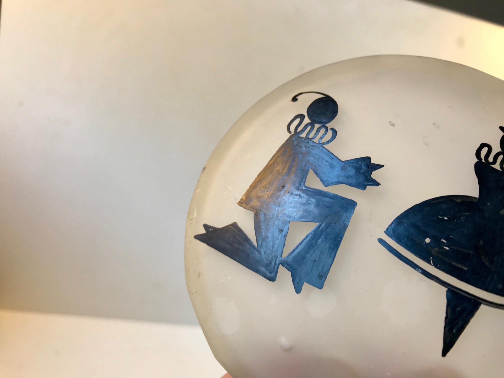 Baratija Art Decó en vidrio esmerilado, años 20 principios del siglo XX en venta