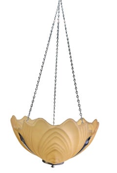 Art Deco trio amber wall lights and ceiling light