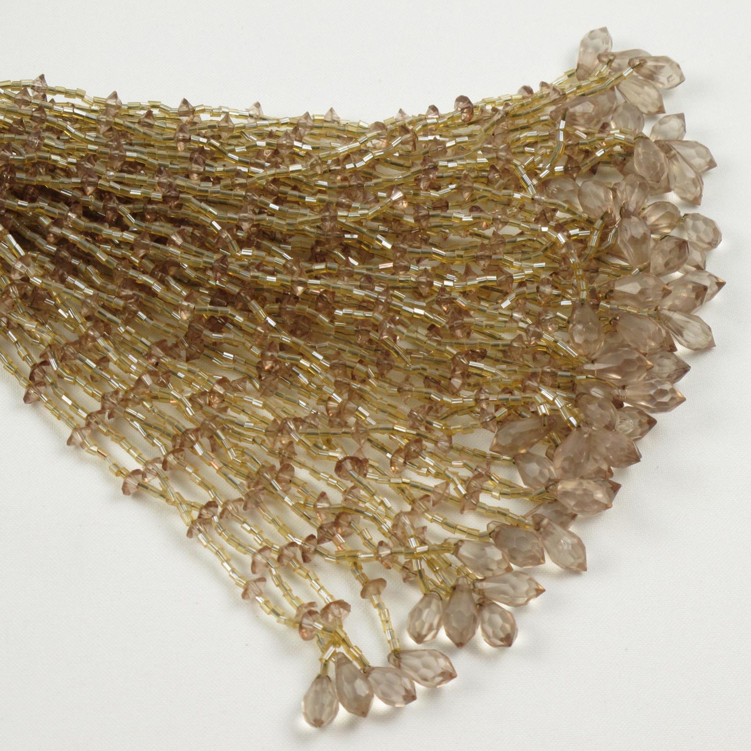 Trio Art Deco di perline di cristallo per tende, nappe e fermagli in vendita 4