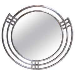 Art Deco Triple Band Chrome Wall Mirror