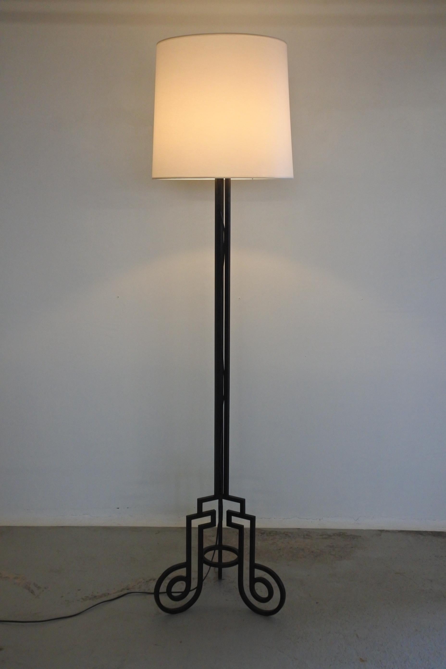 wrought iron tripod floor lamp