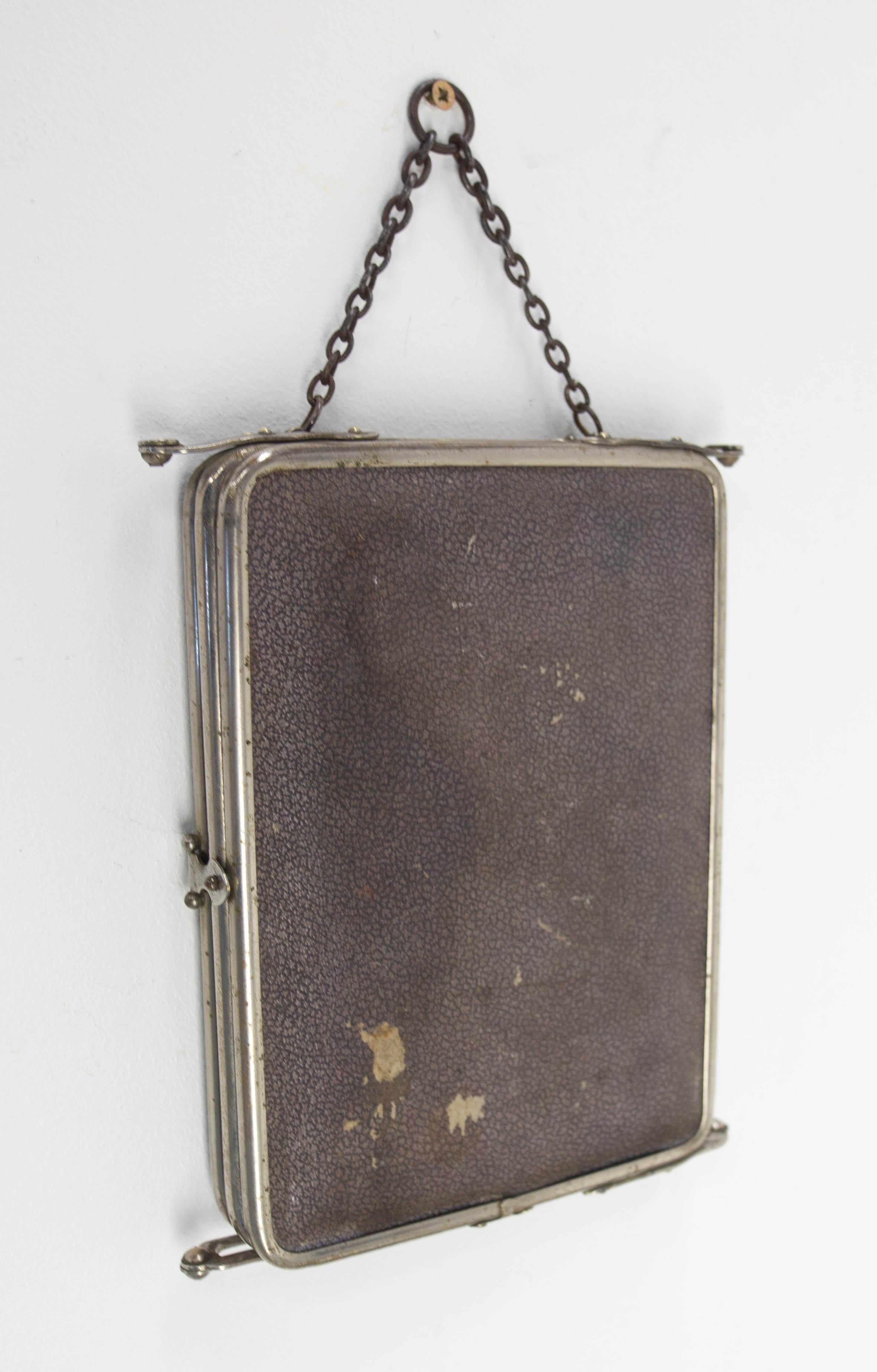 Art Deco Triptyque Barber Beveled Mirror circa 1930 For Sale 3