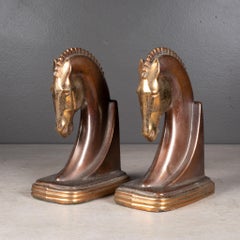 Art Deco Trojan Horse Bookends by Dodge Inc. c.1930
