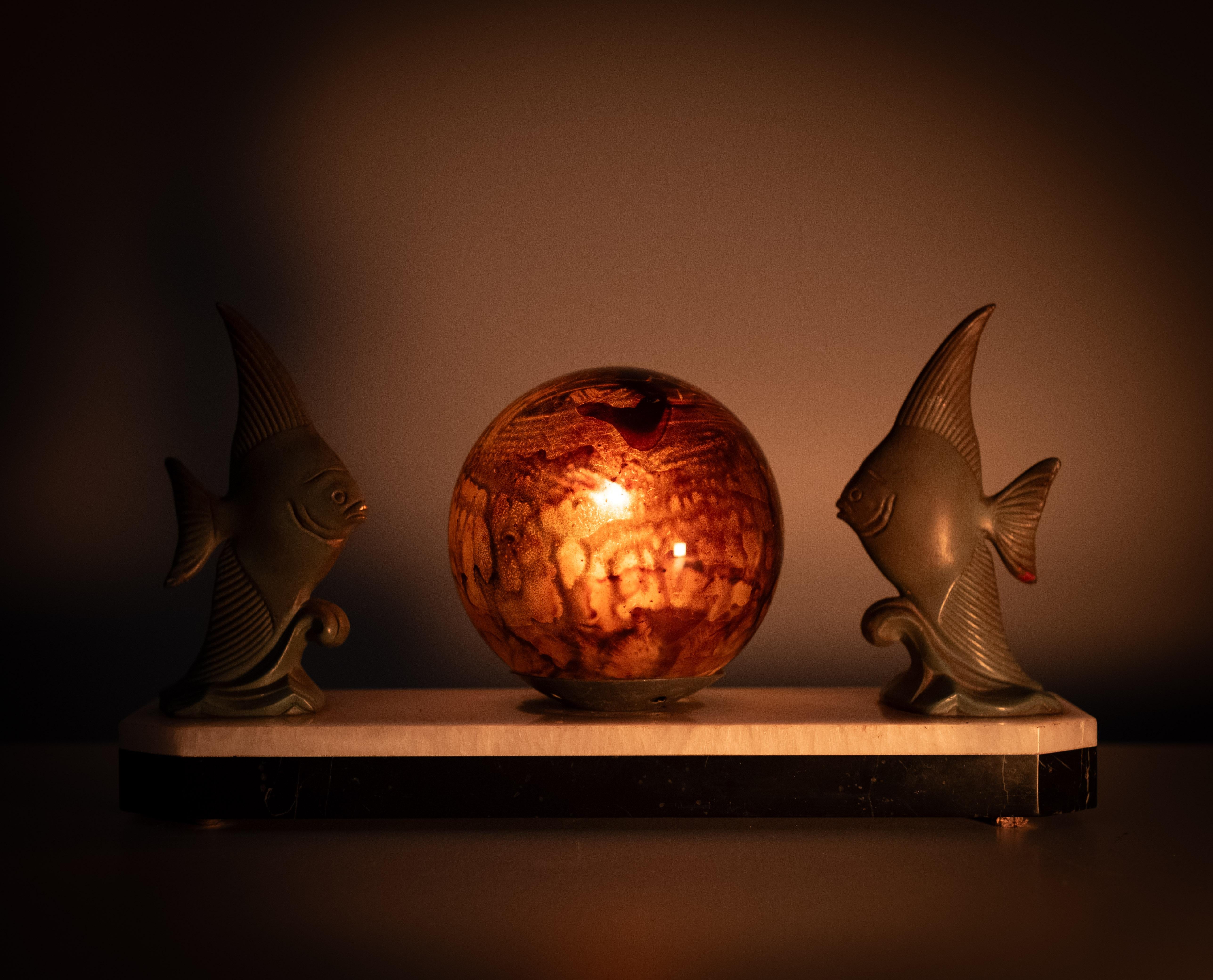 Art Deco Tropical Fish Lamp  1930s For Sale 6