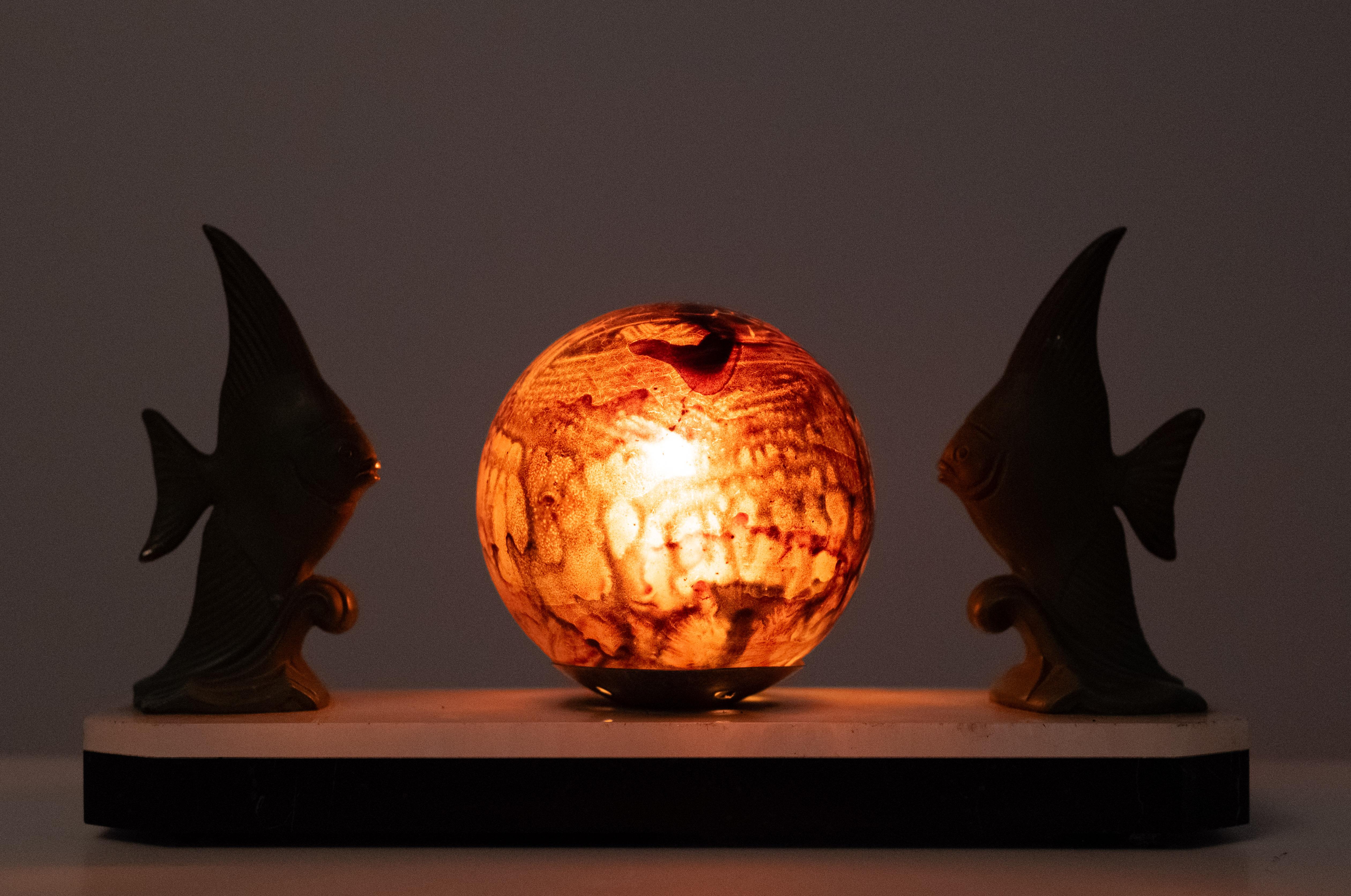 Art Deco Tropical Fish Lamp  1930s For Sale 7