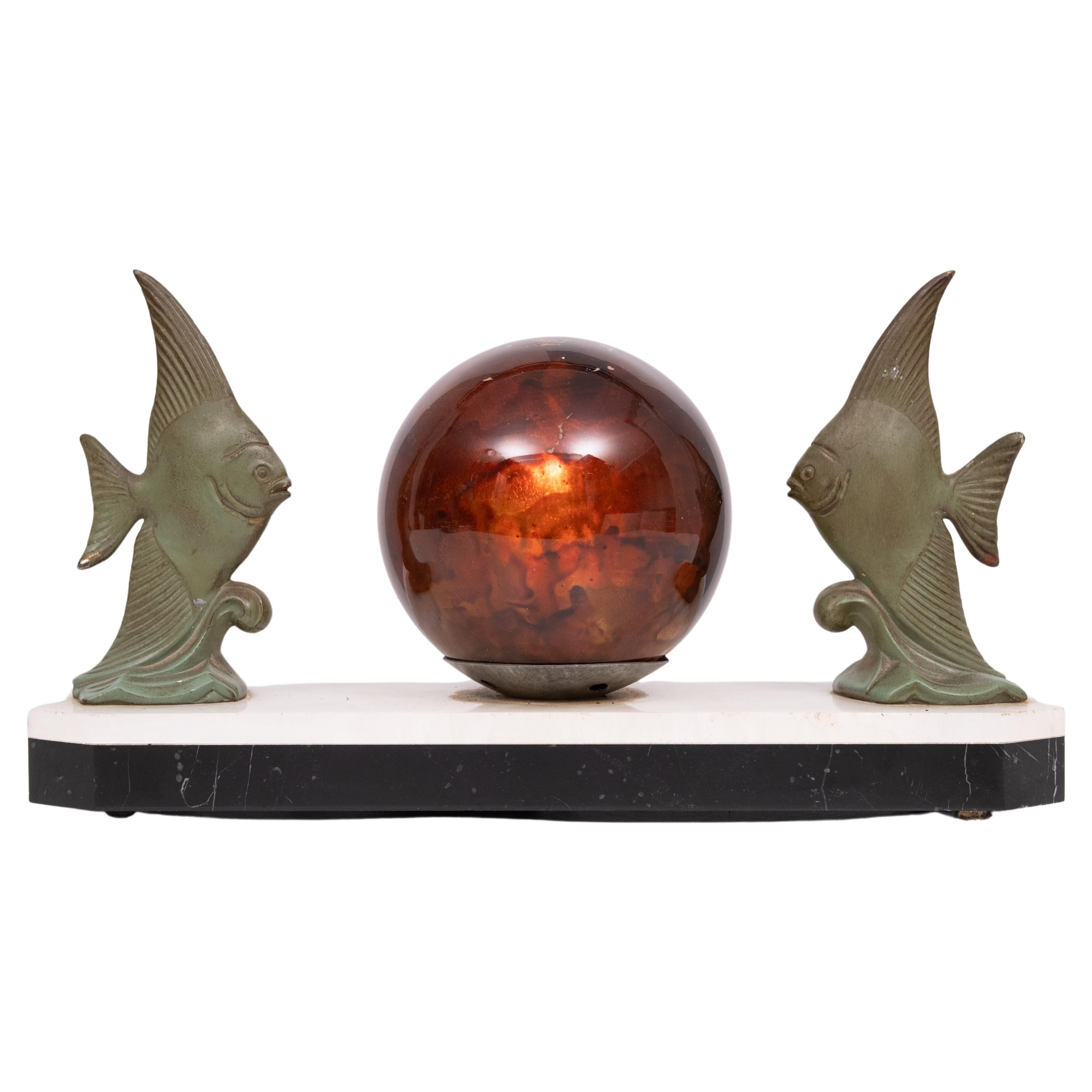 Art Deco Tropical Fish Lamp  1930s For Sale
