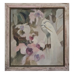 Art Deco Tropical Oil Painting, Ruben Kupur