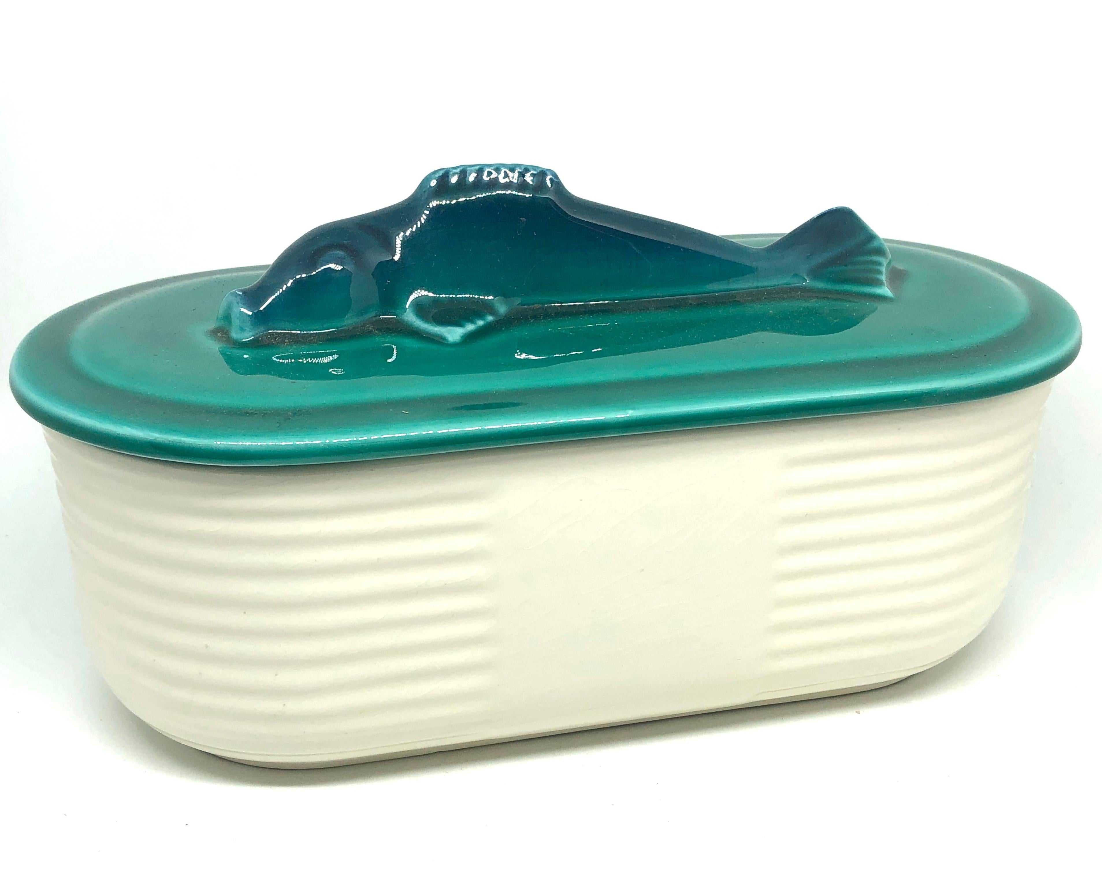 Art Deco Trout Fish Tureen Serveware Schramberg Majolica Ceramic, Germany, 1920s 1