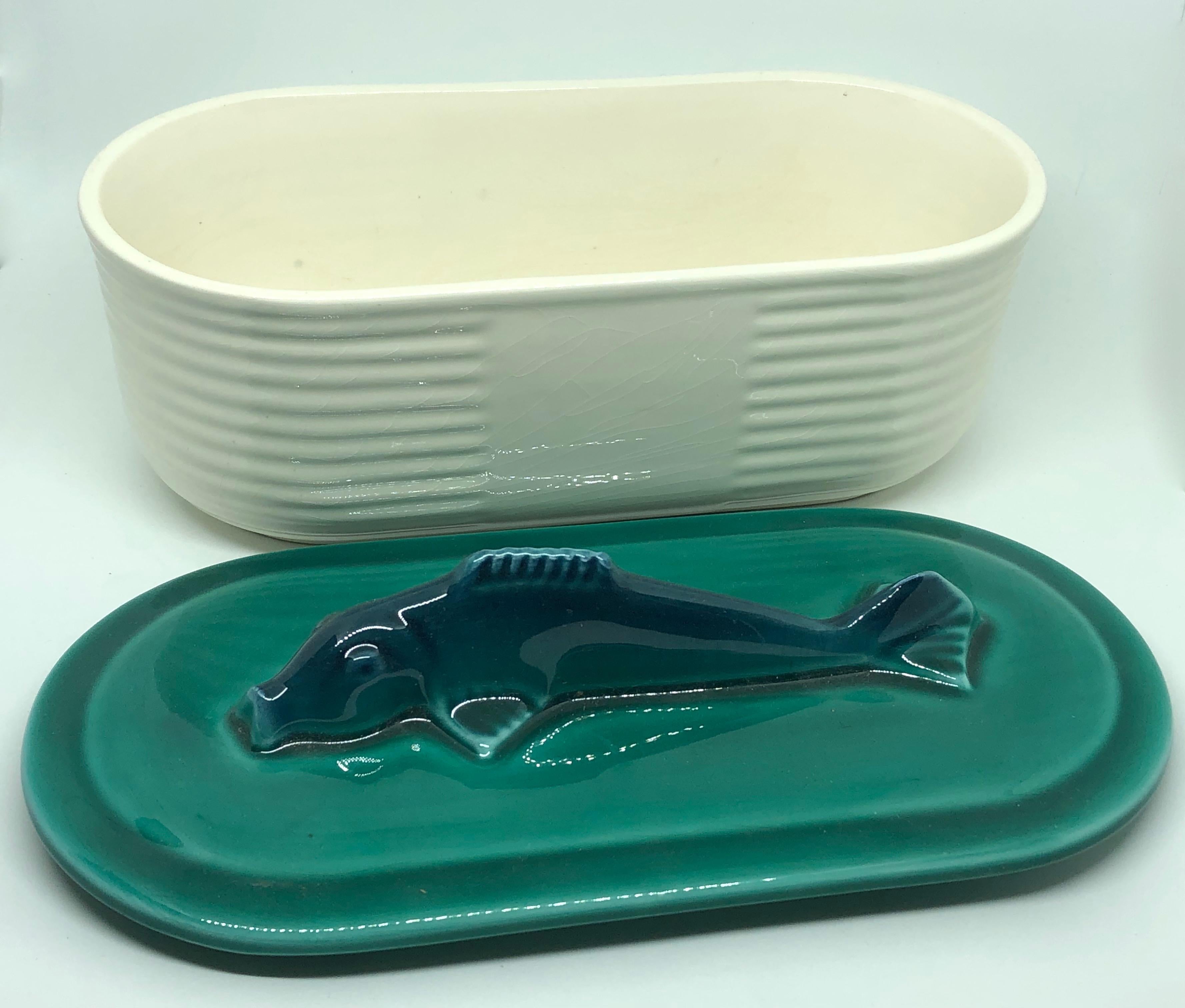 Art Deco Trout Fish Tureen Serveware Schramberg Majolica Ceramic, Germany, 1920s 3