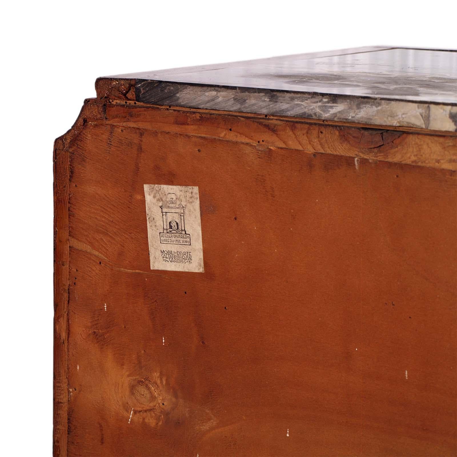 Art Deco Trumeau Cabinet in Walnut Briar by Atelier di Varedo, Gaetano Borsani For Sale 2