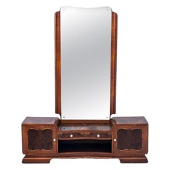 Specchio Art Deco Mirror Polonia, anni '30, dopo il restauro