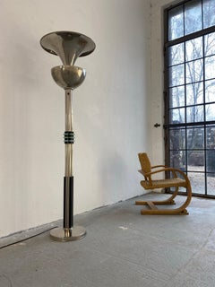 Lampada da tavolo a tromba in stile Art Déco di De Coene Frères, Belgio, anni '30