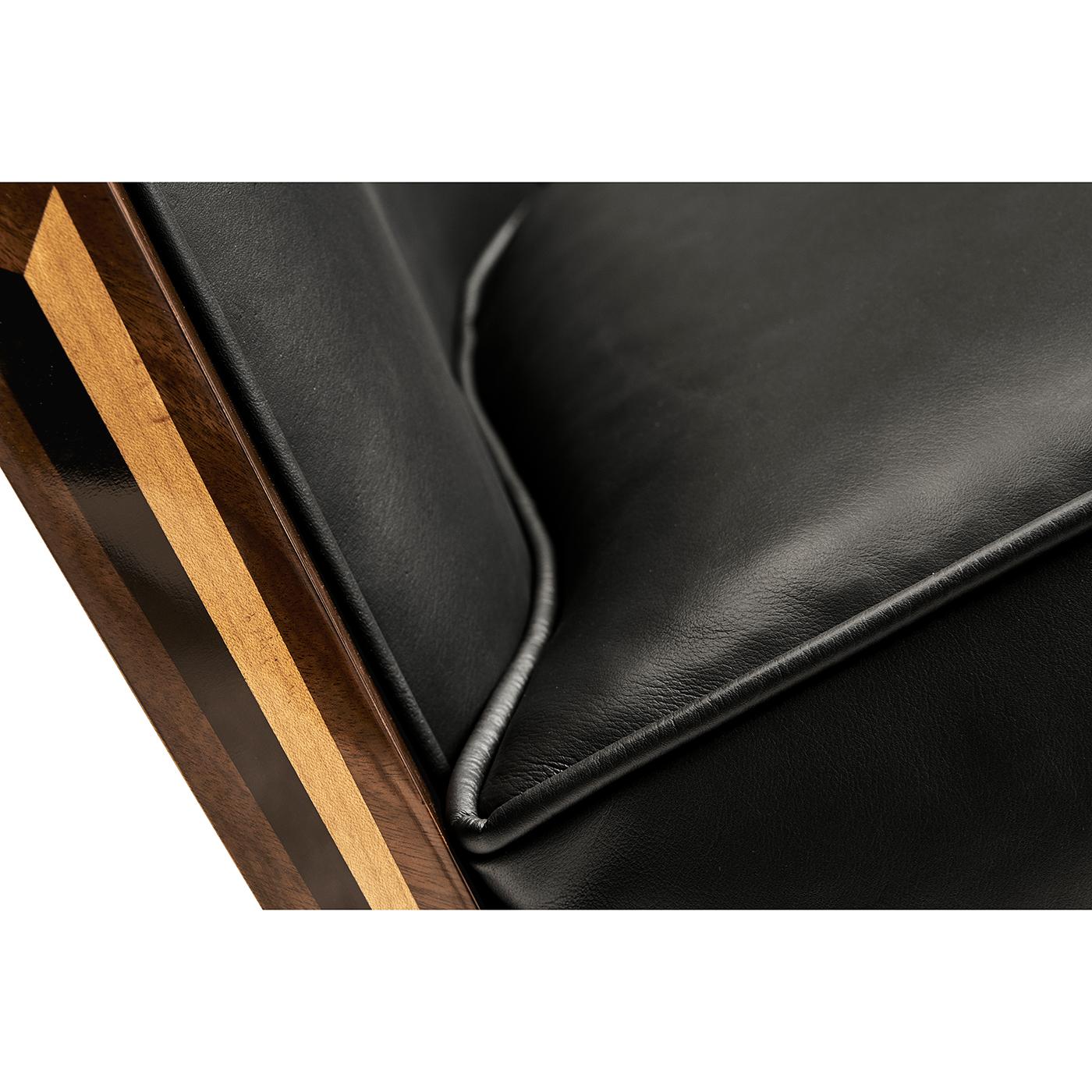 Leather Art Deco Tub Chair For Sale