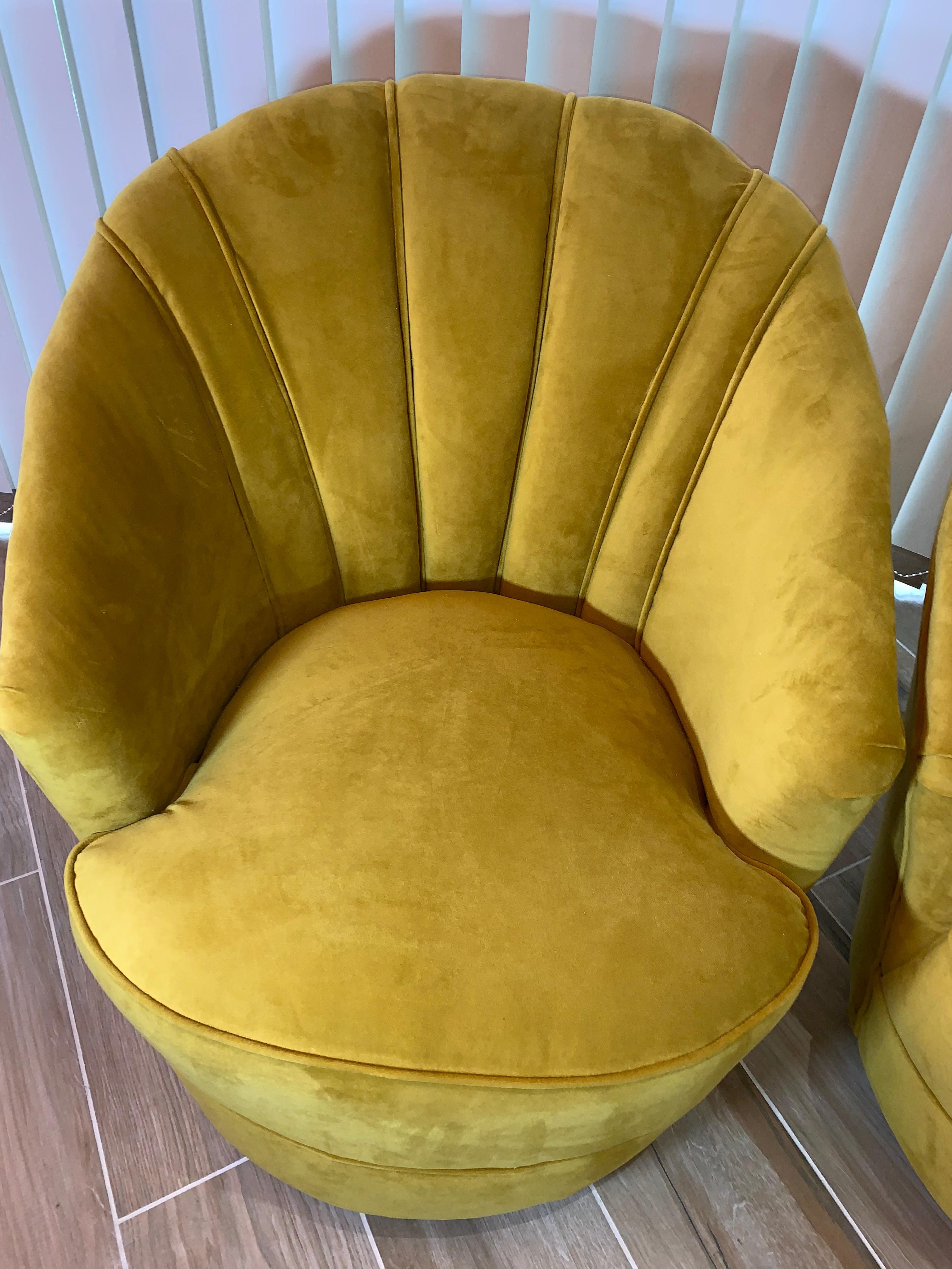 Velvet Art Deco Tub/Cocktail Chairs For Sale