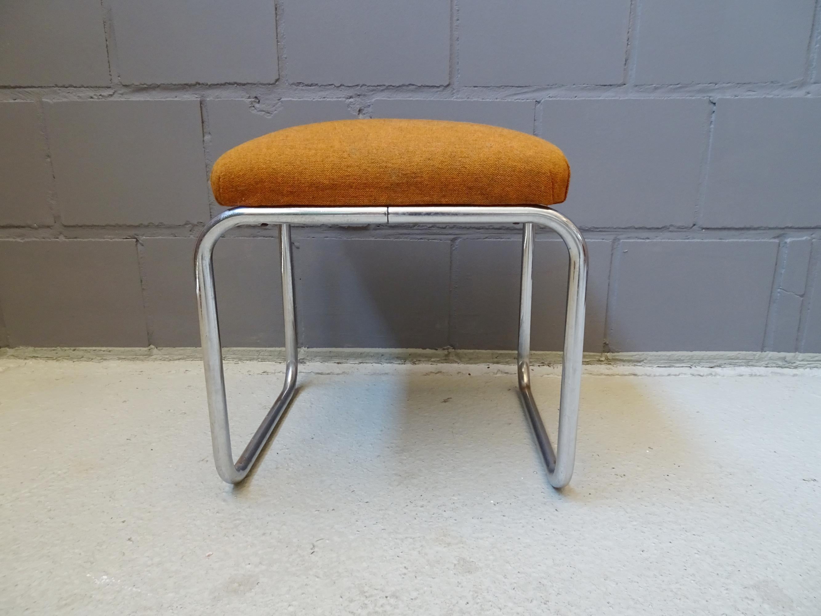 Tubular Bauhaus stool, Germany, 1930s. Design attributed to Marcel Breuer.
High quality spring upholstery.
Chrome with signs of wear.

Art number. 0464.


  