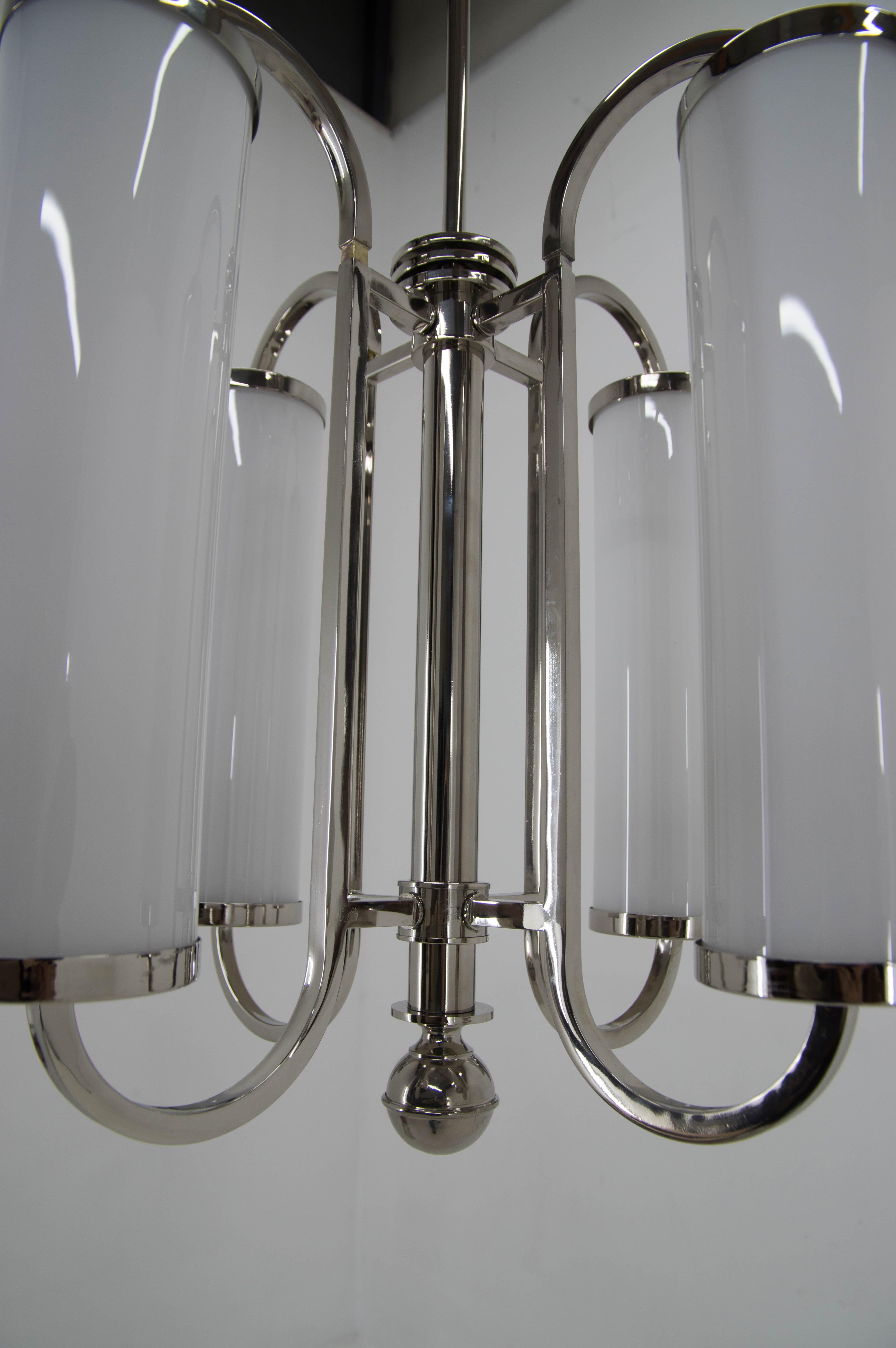 Art Deco Tubular Chandelier, 1930, Perfect Condition 3