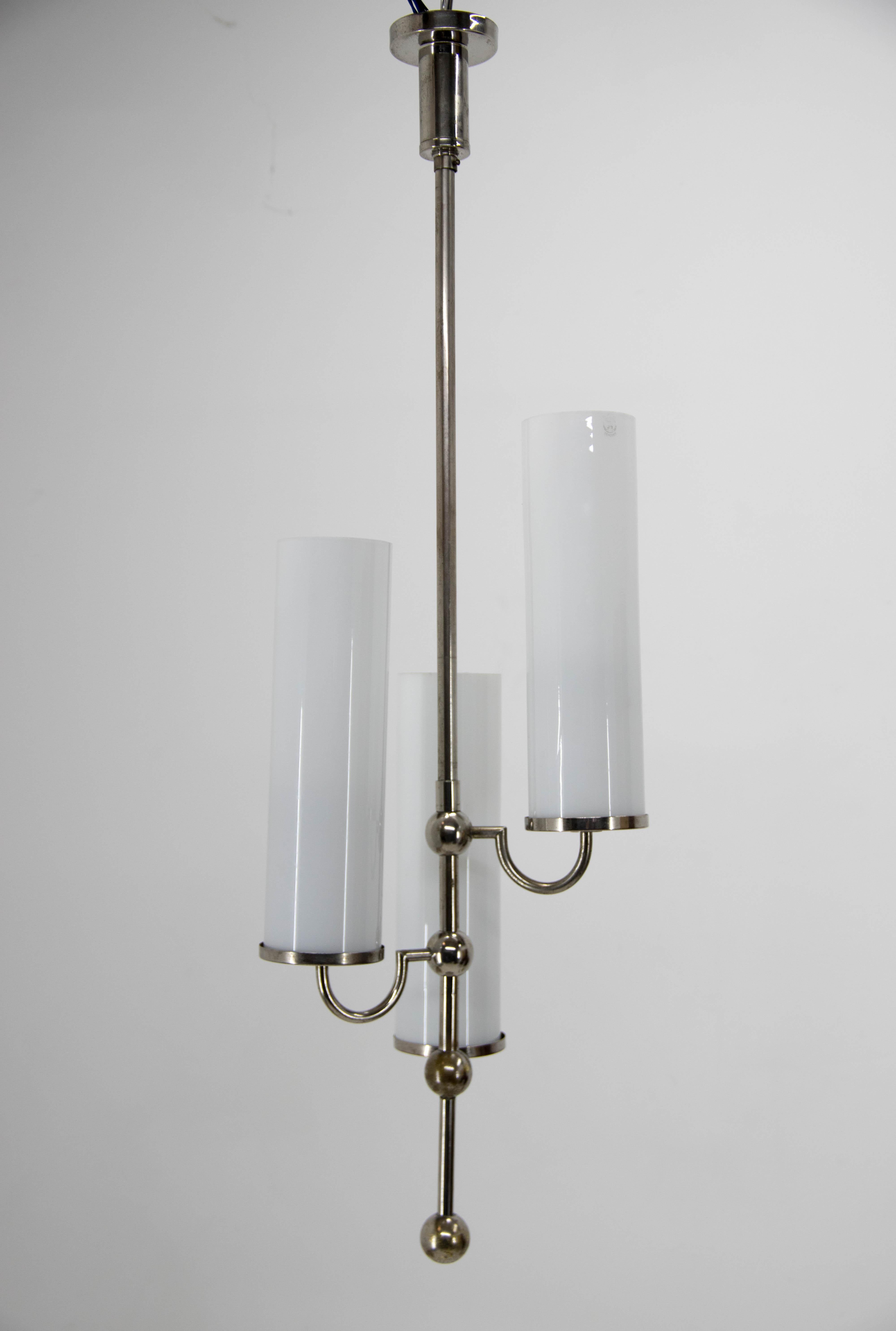 Art Deco Tubular Chandelier, 1930s In Good Condition For Sale In Praha, CZ