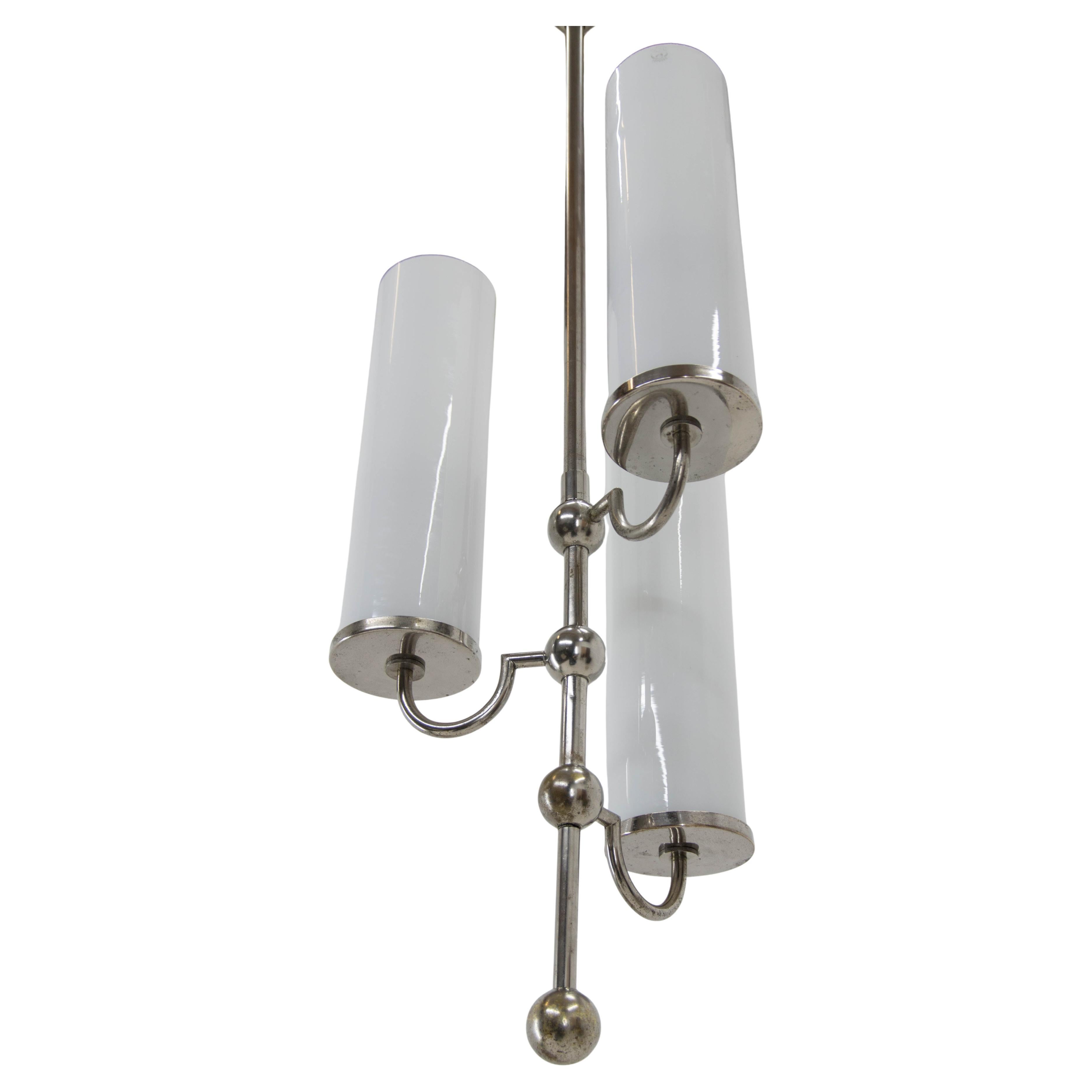 Lampadario tubolare Art Déco, anni '30