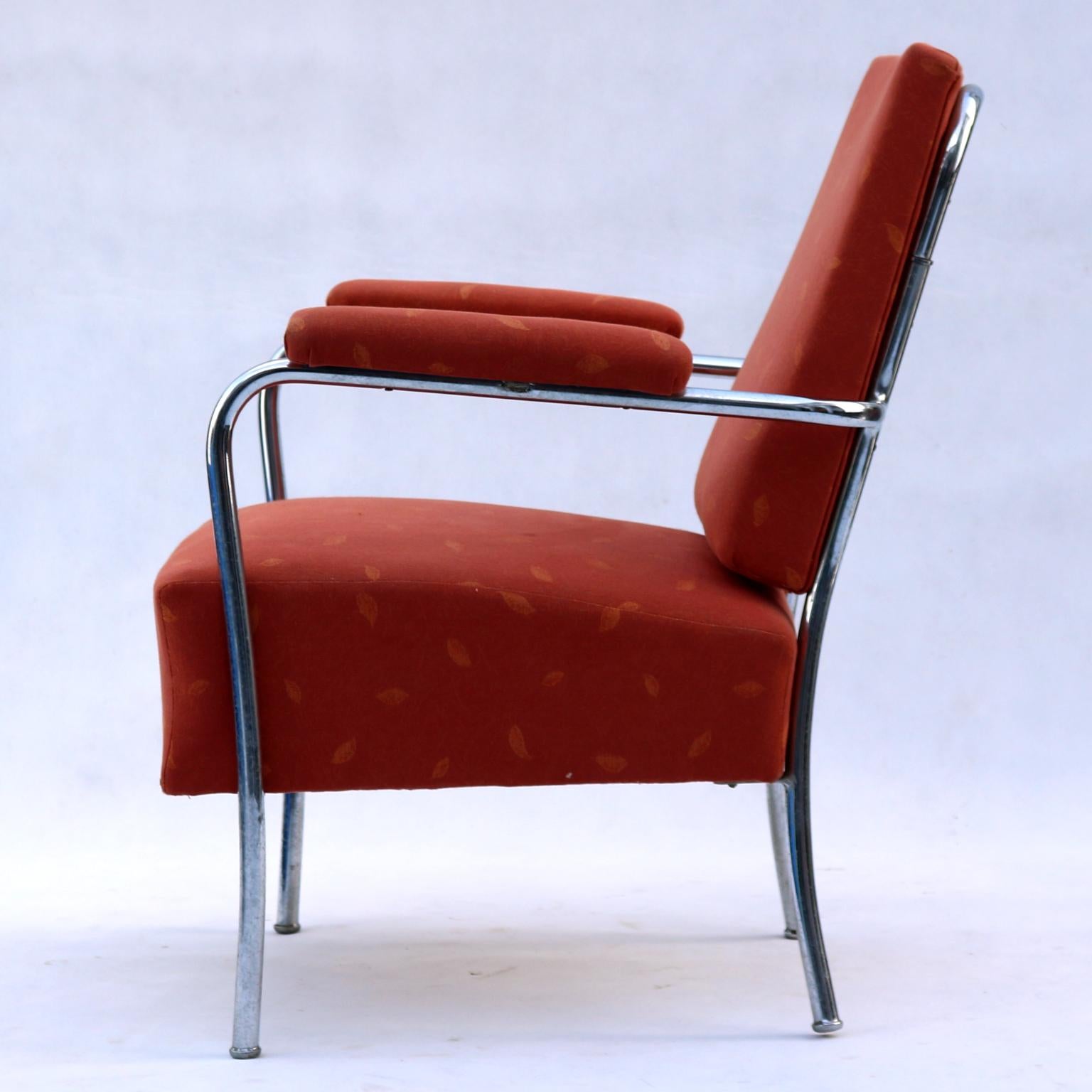 Czech Art Deco Tubular Chrome Armchairs, 1930s