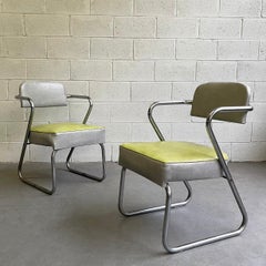 Art Deco Tubular Chrome Armchairs by KEM Weber