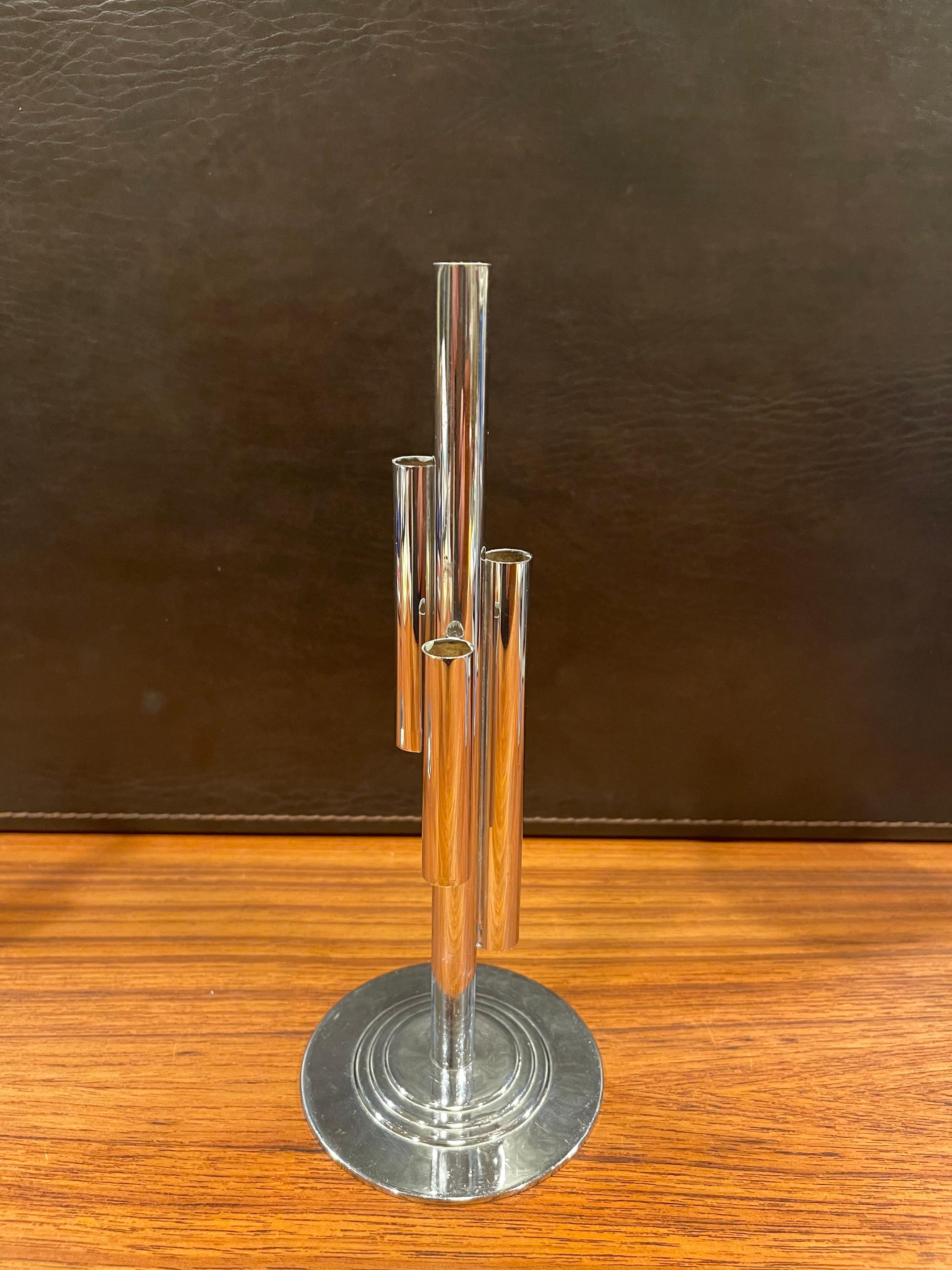 American Art Deco Tubular Chrome Bud Vase by Ruth & William Gerth for Chase Co For Sale