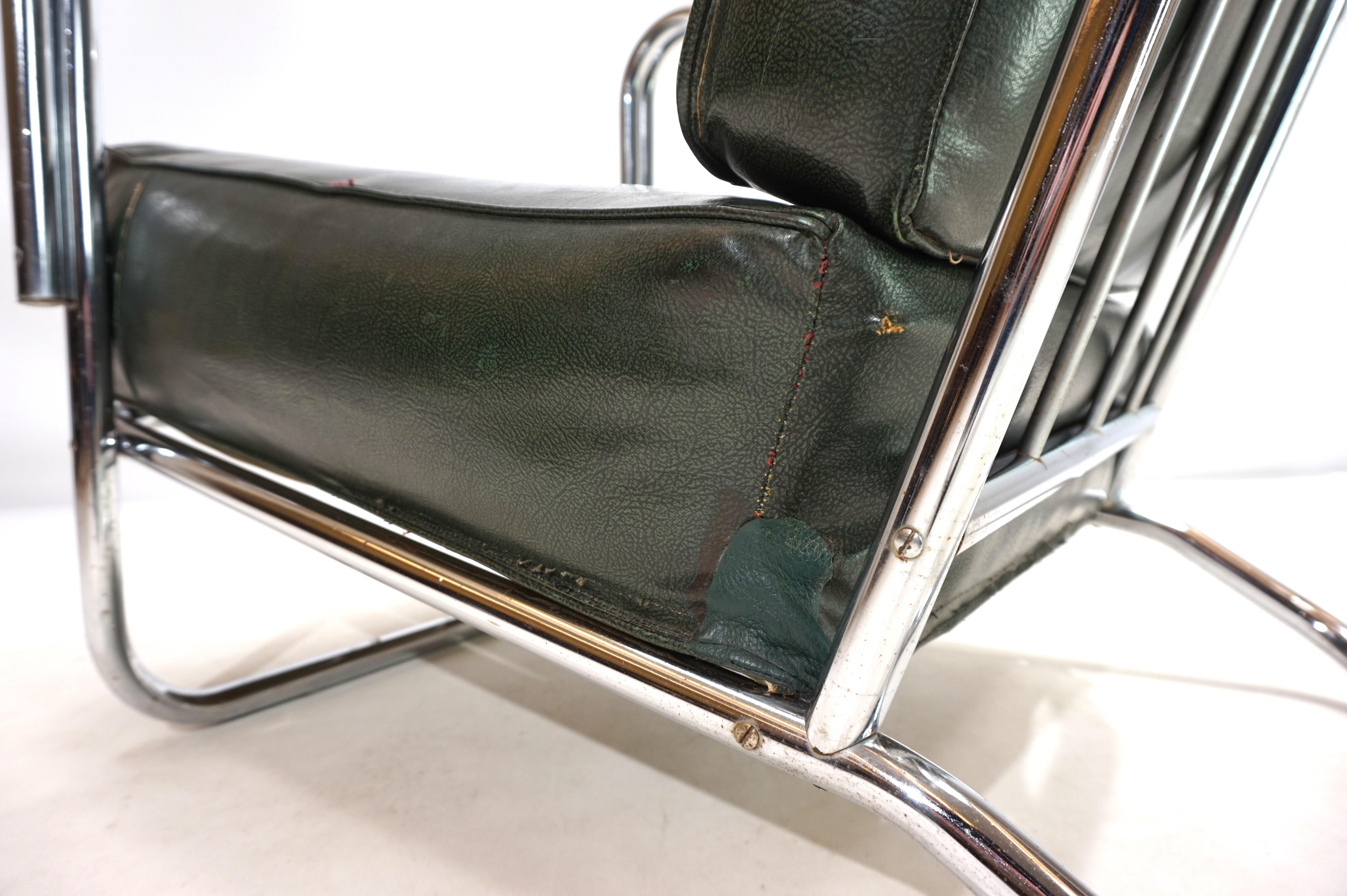 Poltrona Art Deco in acciaio tubolare nello stile di Gilbert Rhode Troy Sunshade 1930 in vendita 5