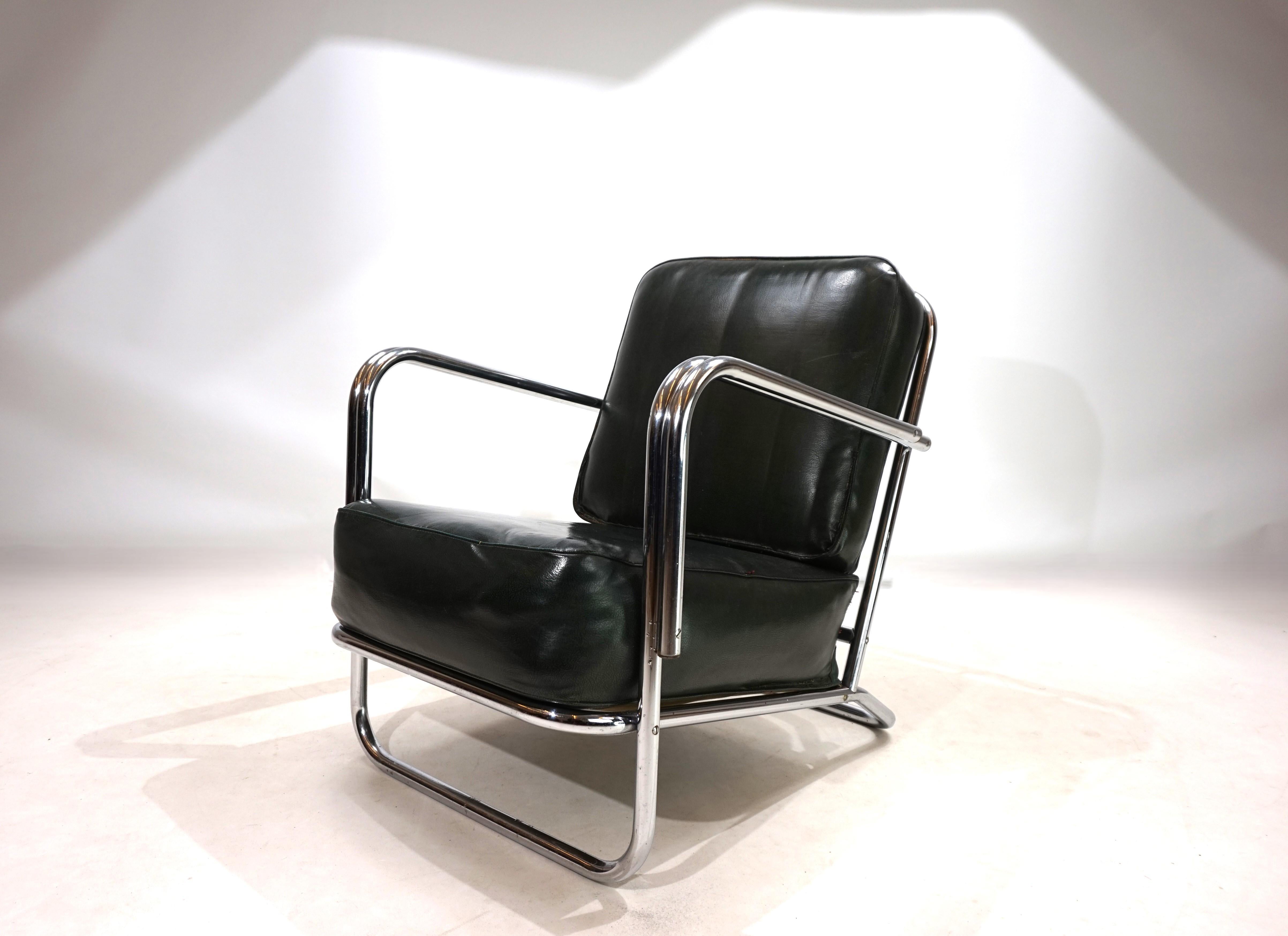 Poltrona Art Deco in acciaio tubolare nello stile di Gilbert Rhode Troy Sunshade 1930 in vendita 8
