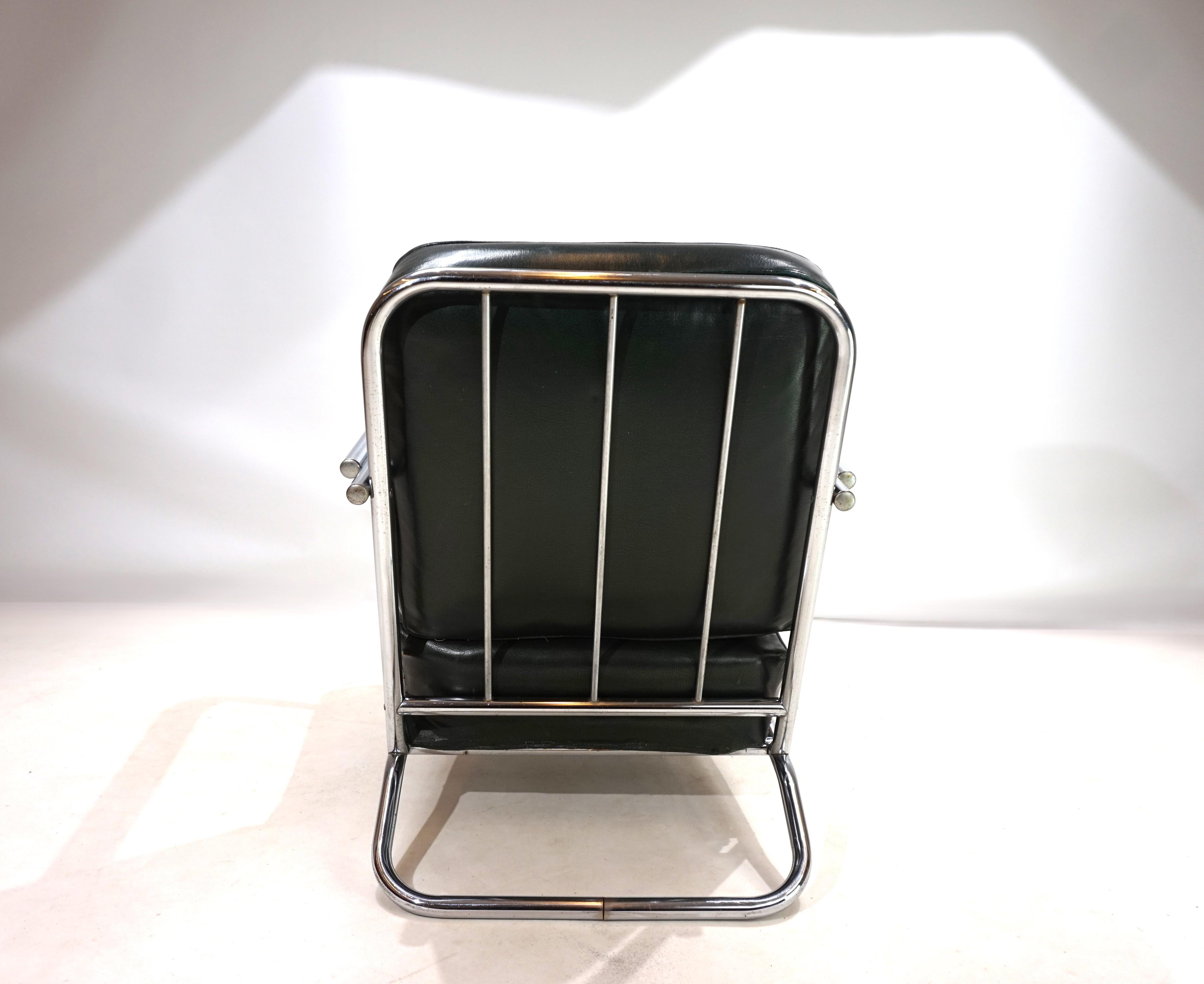 Poltrona Art Deco in acciaio tubolare nello stile di Gilbert Rhode Troy Sunshade 1930 In condizioni buone in vendita a Ludwigslust, DE