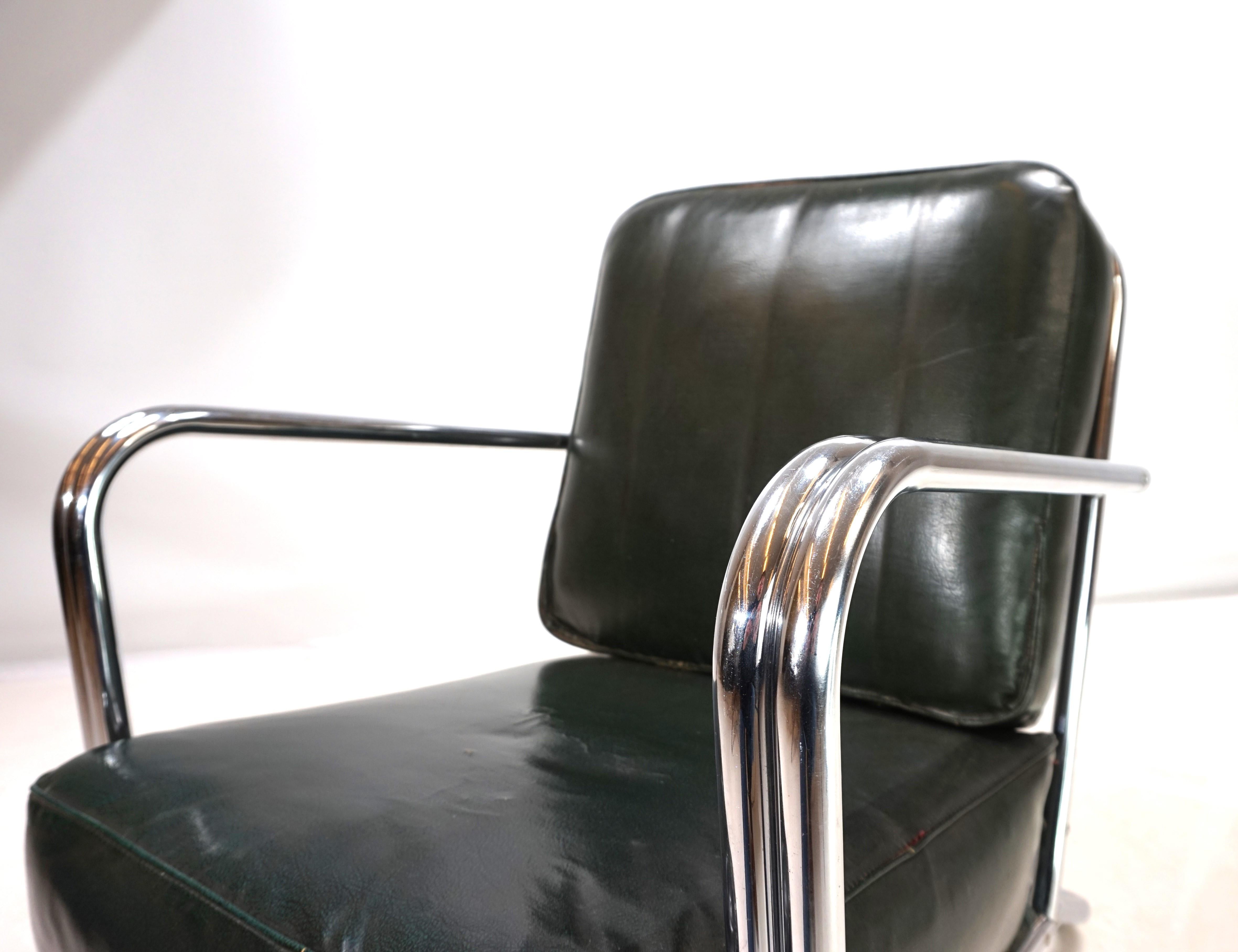 Poltrona Art Deco in acciaio tubolare nello stile di Gilbert Rhode Troy Sunshade 1930 in vendita 1