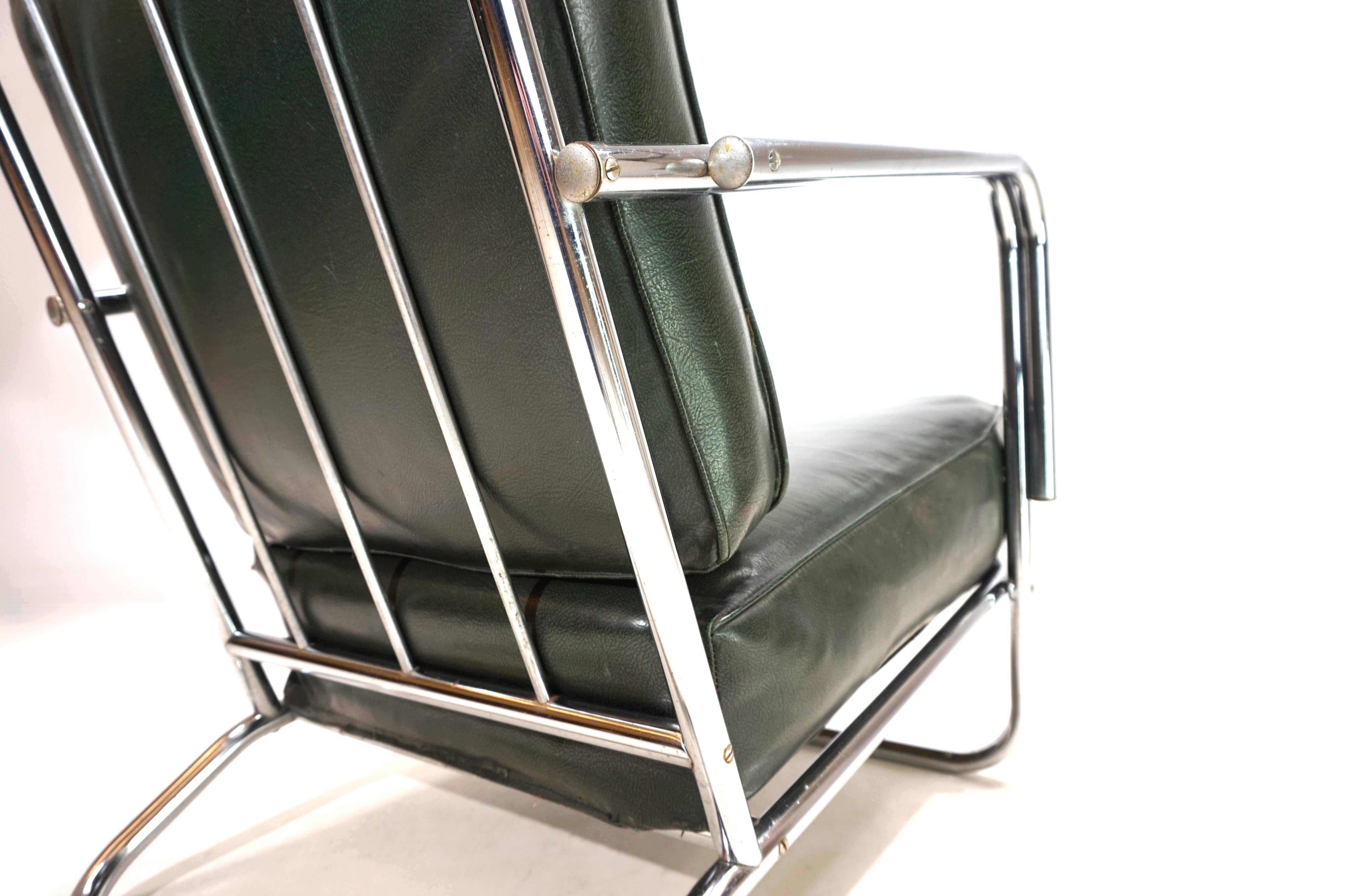 Poltrona Art Deco in acciaio tubolare nello stile di Gilbert Rhode Troy Sunshade 1930 in vendita 2