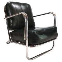 Art Deco tubular steel armchair in the style of Gilbert Rhode Troy Sunshade 1930