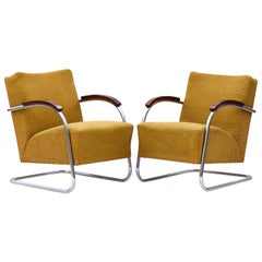 Art Deco Tubular Steel Cantilever Armchairs Fn 21 by Mücke & Melder, circa 1930