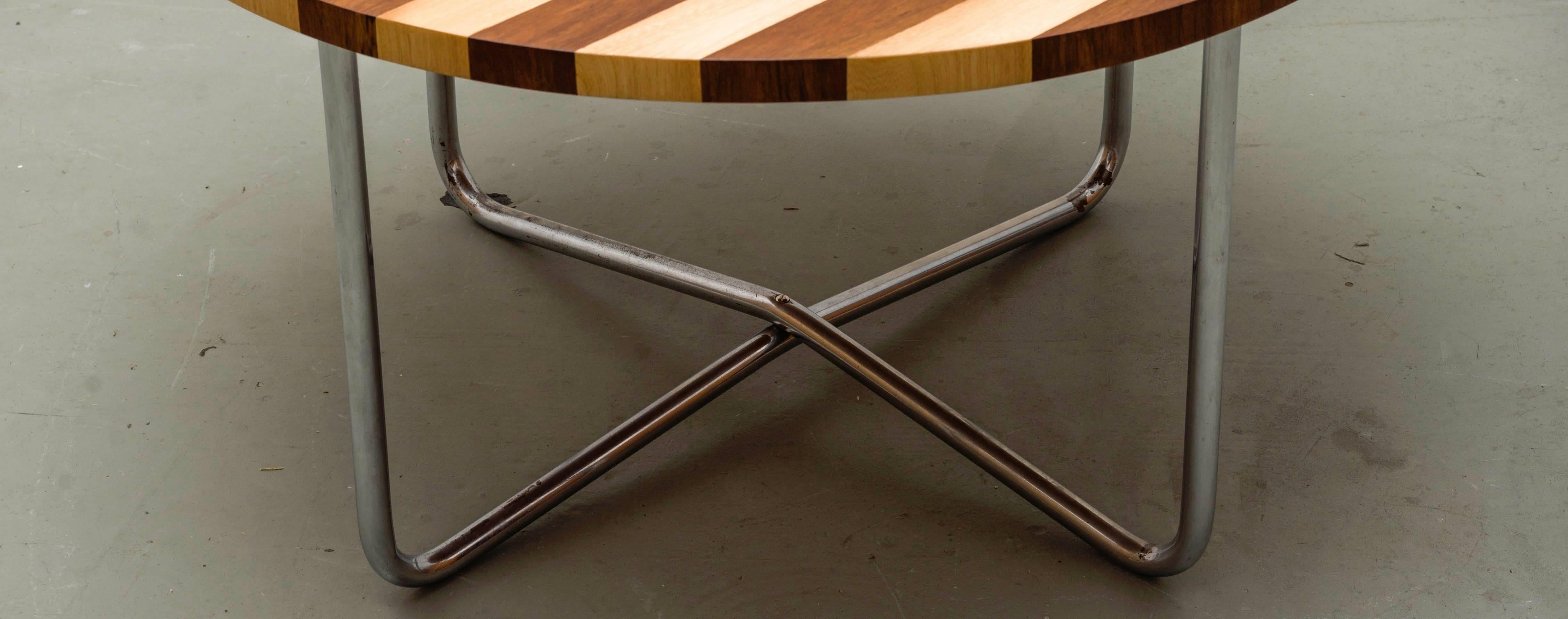 Mid-Century Modern Art Deco Tubular Steel Coffee Table, 1930s