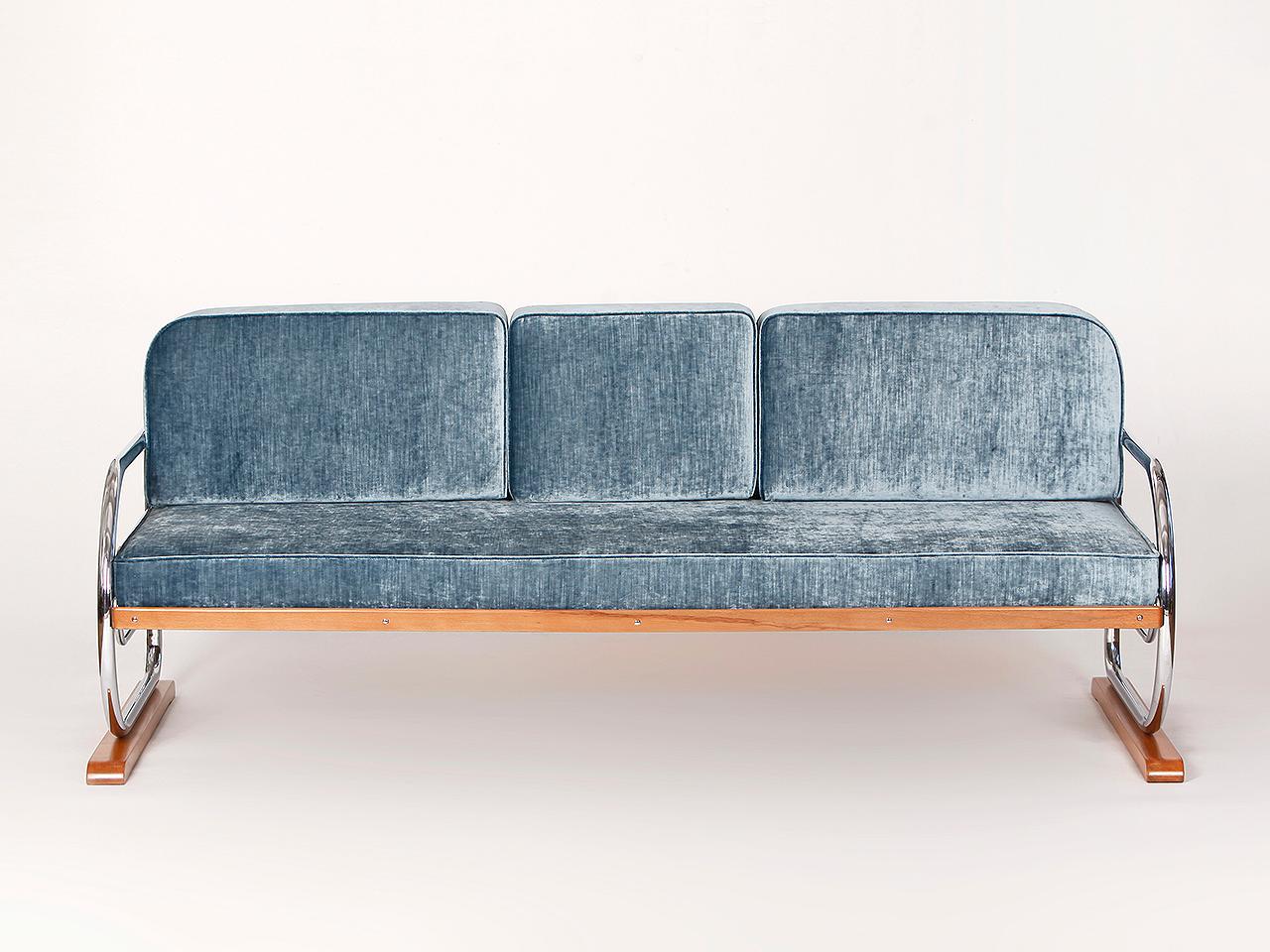 Art Deco Tubular Steel Couch Daybed from H. Gottwald, 1930s 2
