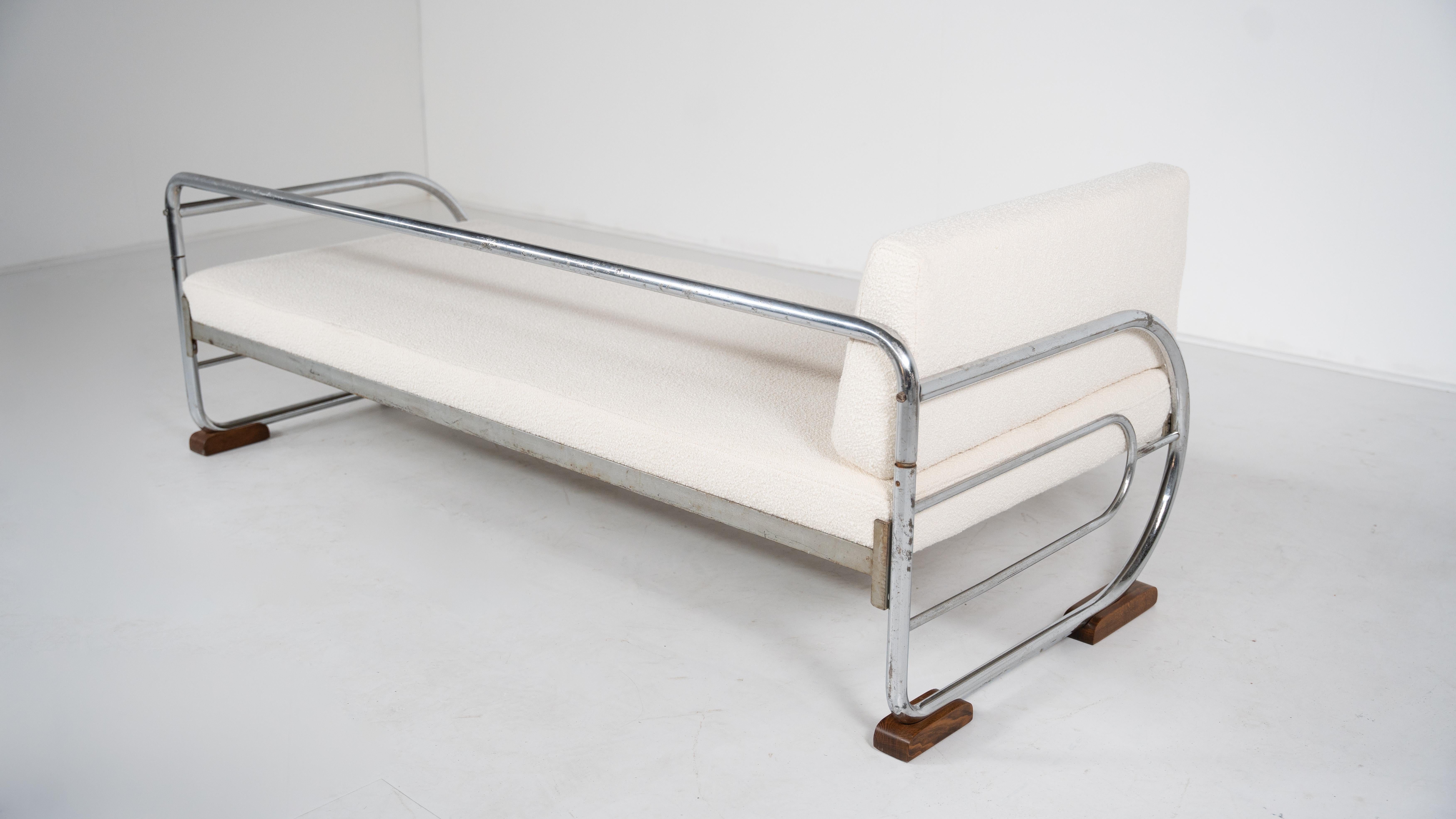 Sofá Art Decó de acero tubular de Hynek Gottwald, años 30 en venta 6