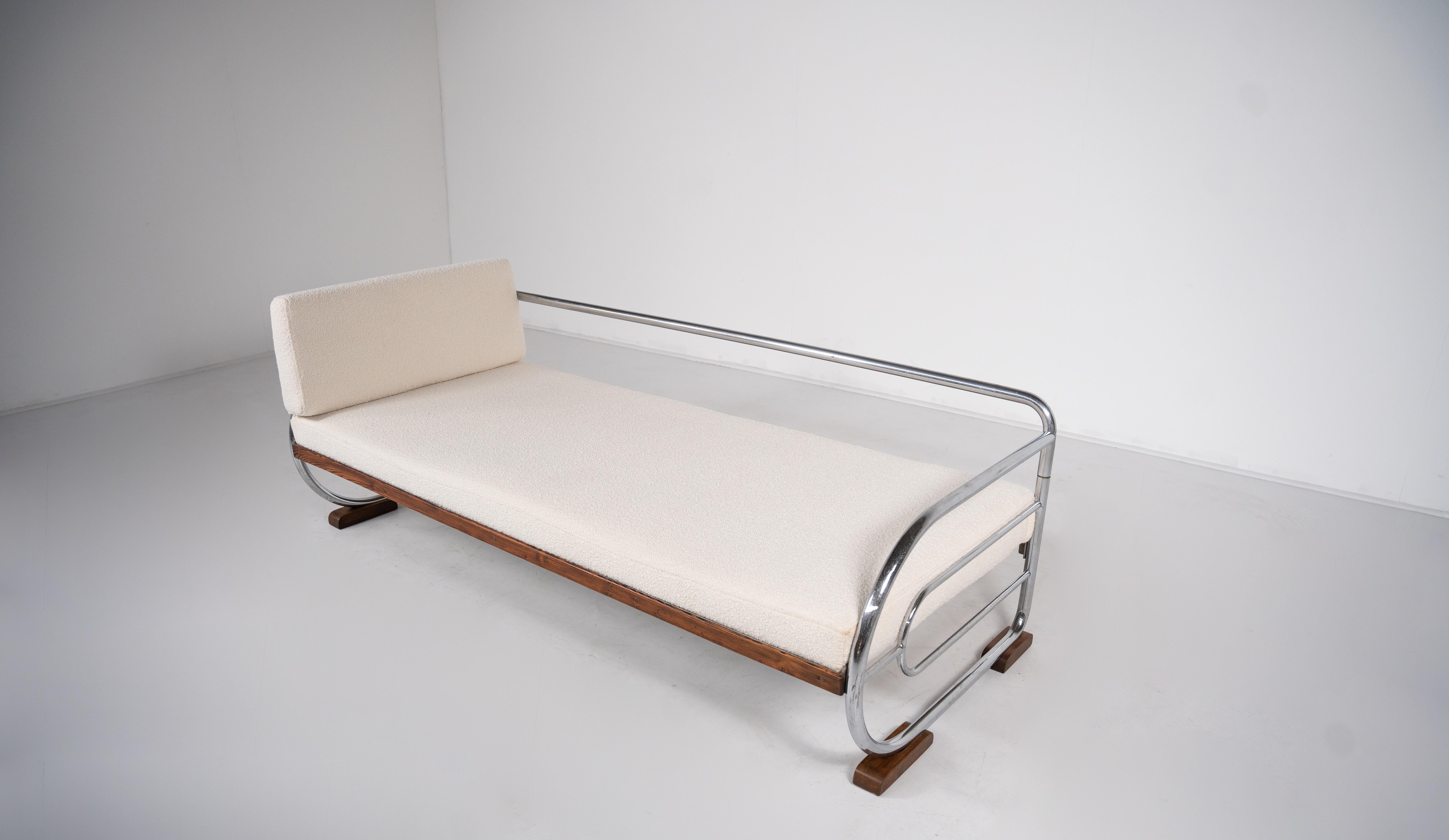 Sofá Art Decó de acero tubular de Hynek Gottwald, años 30 en Bueno estado para la venta en Brussels, BE