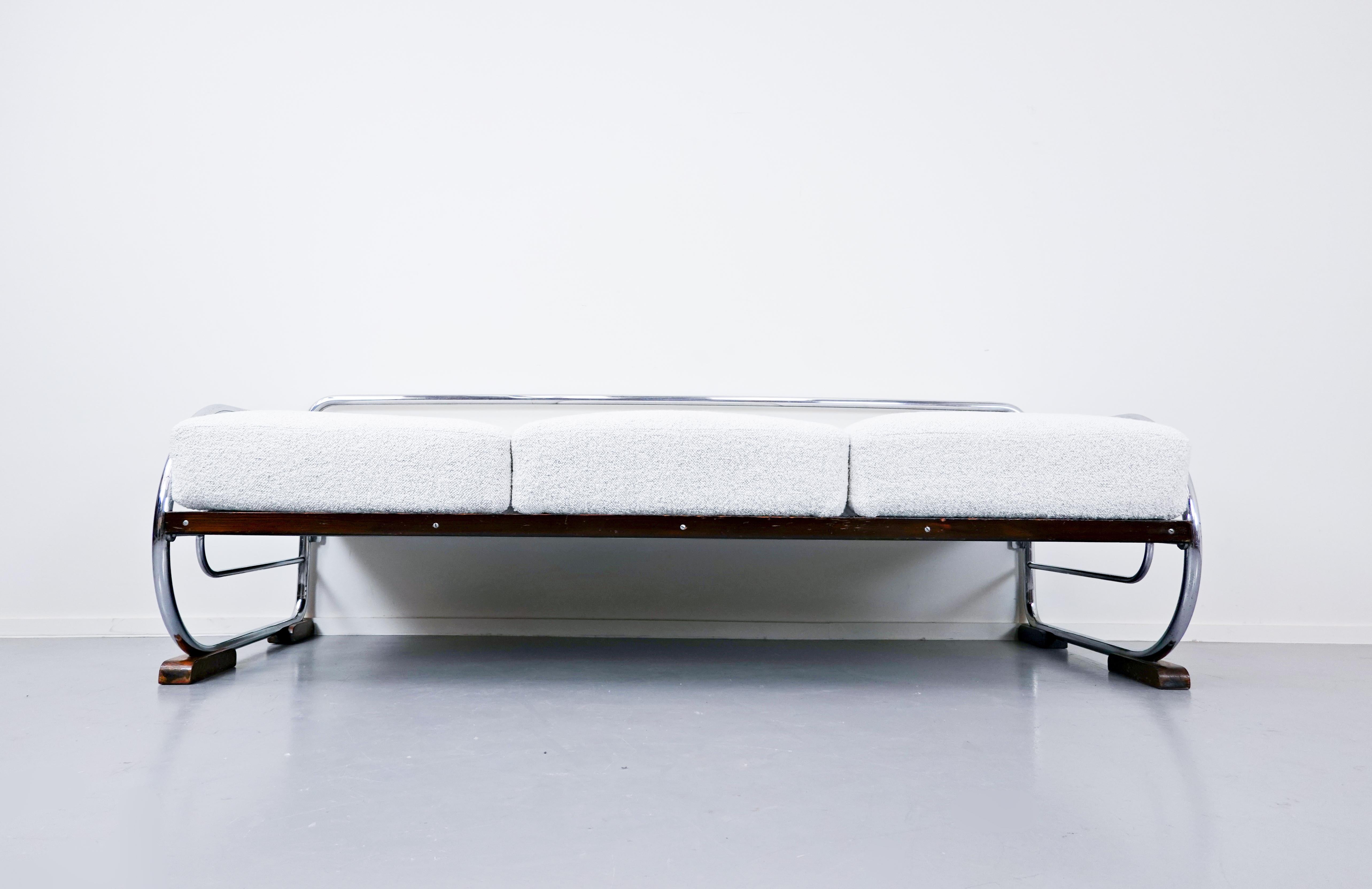 Czech Art Deco Tubular Steel Sofa from Hynek Gottwald, 1930s