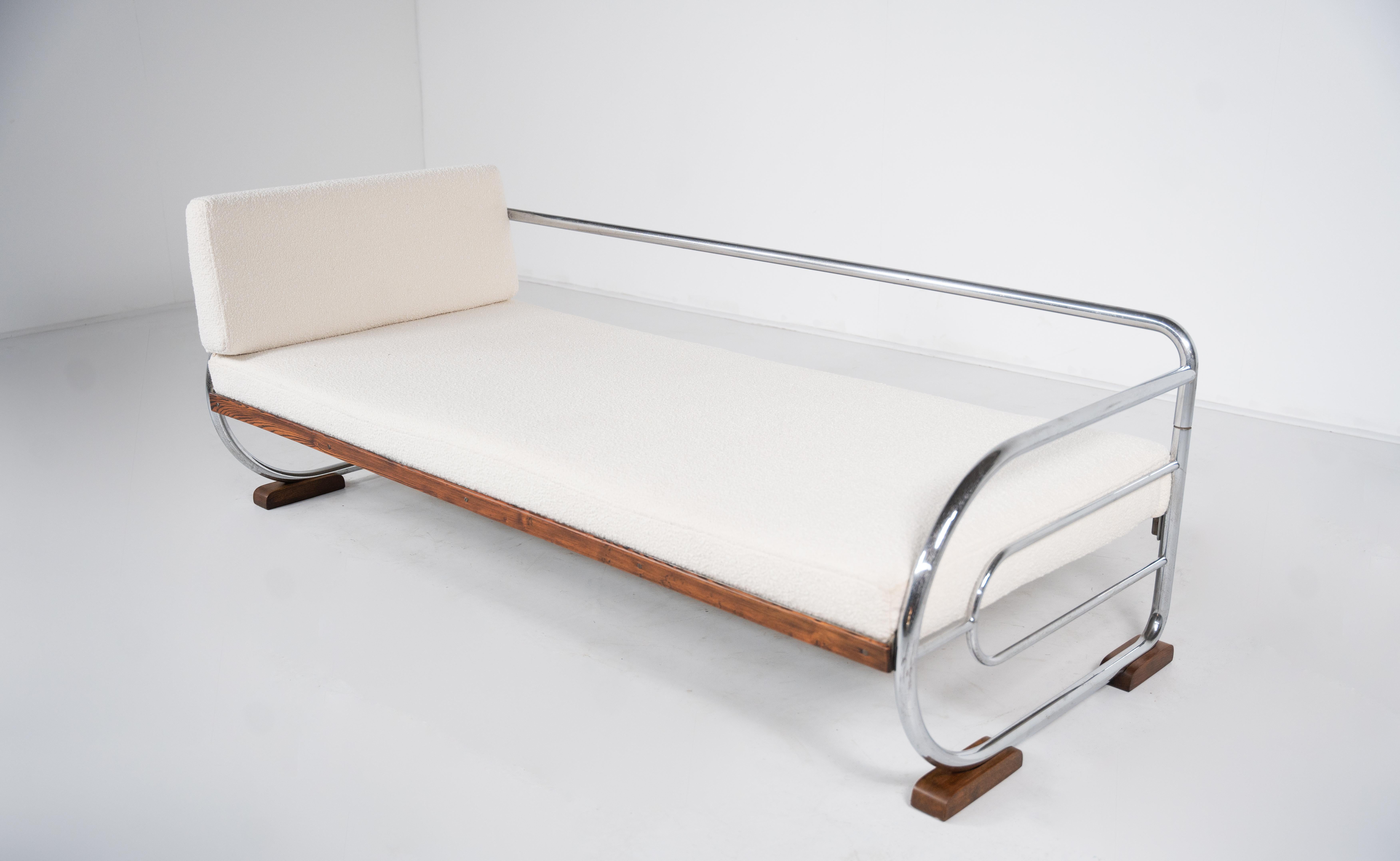 Sofá Art Decó de acero tubular de Hynek Gottwald, años 30 mediados del siglo XX en venta