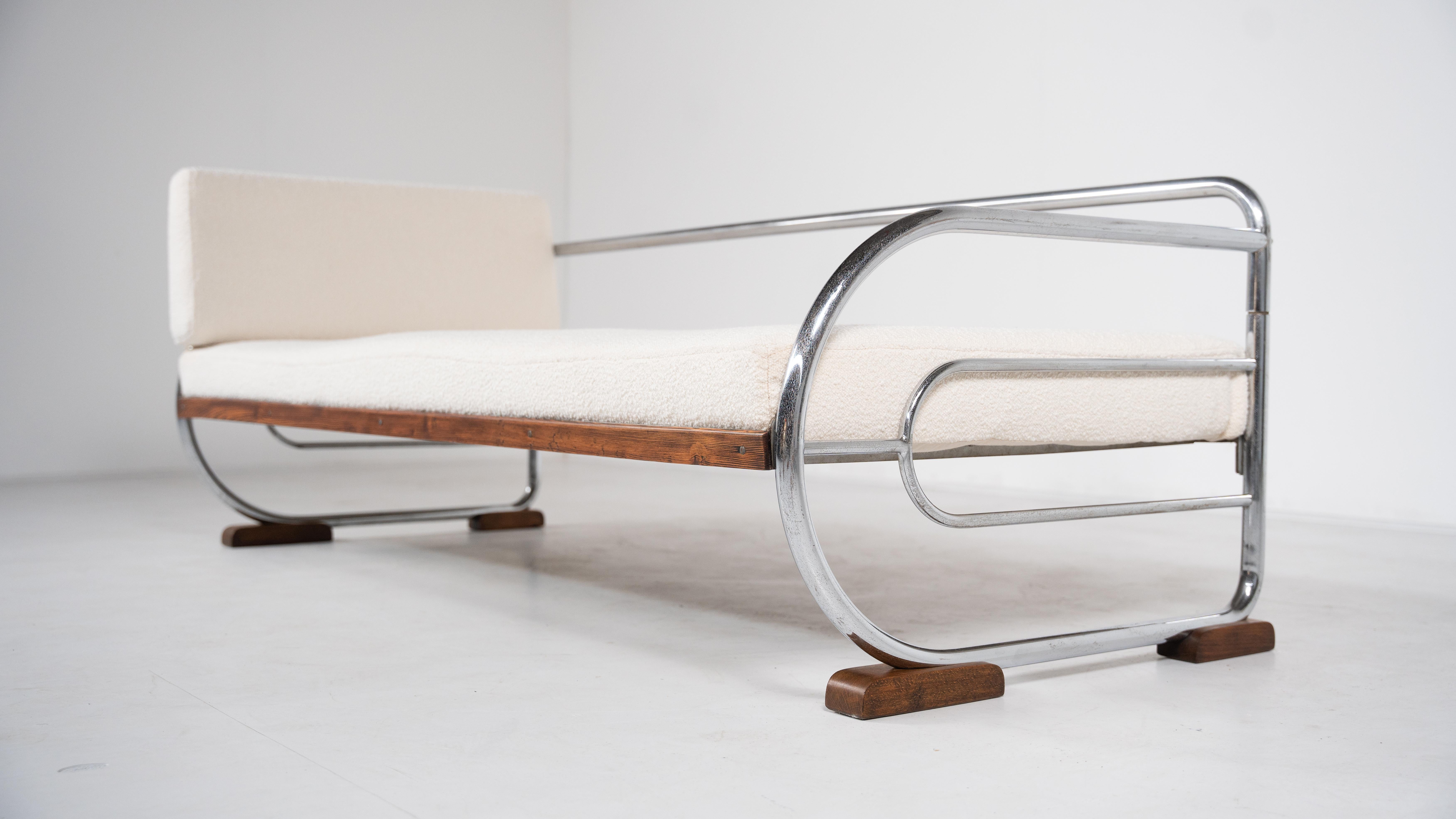 Sofá Art Decó de acero tubular de Hynek Gottwald, años 30 en venta 1